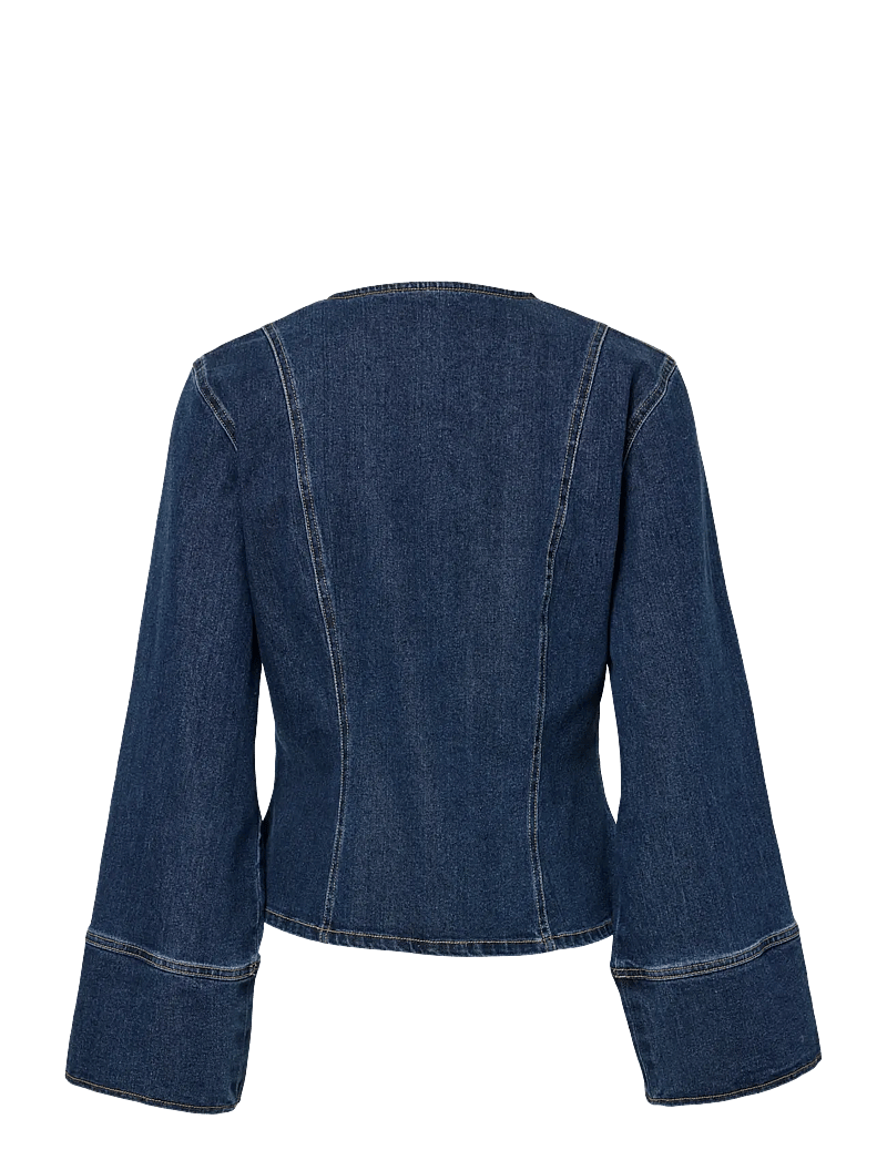Pieces - PCFLORA LS DENIM SHIRT - jeansskjortor - dark blue denim - 2
