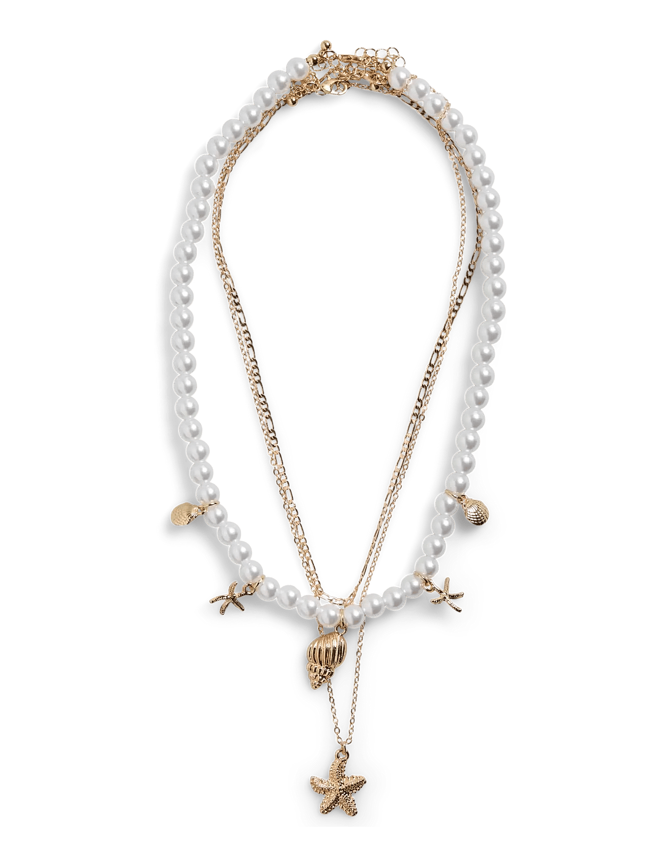 PCKIRSTINI M NECKLACE 3-PACK - GOLD COLOUR