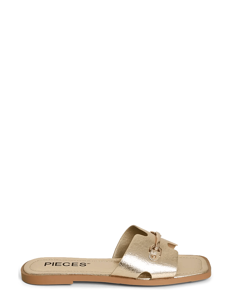 Pieces - PCMARIANNE METALLIC SANDAL - platta sandaler - gold colour - 0
