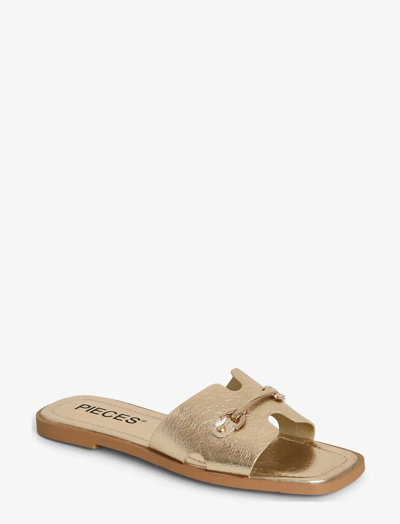 Pieces - PCMARIANNE METALLIC SANDAL - platta sandaler - gold colour - 1