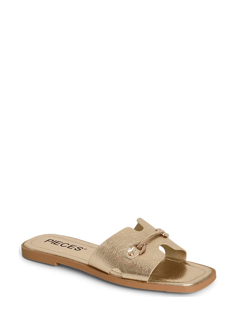 Pieces - PCMARIANNE METALLIC SANDAL - platta sandaler - gold colour - 1