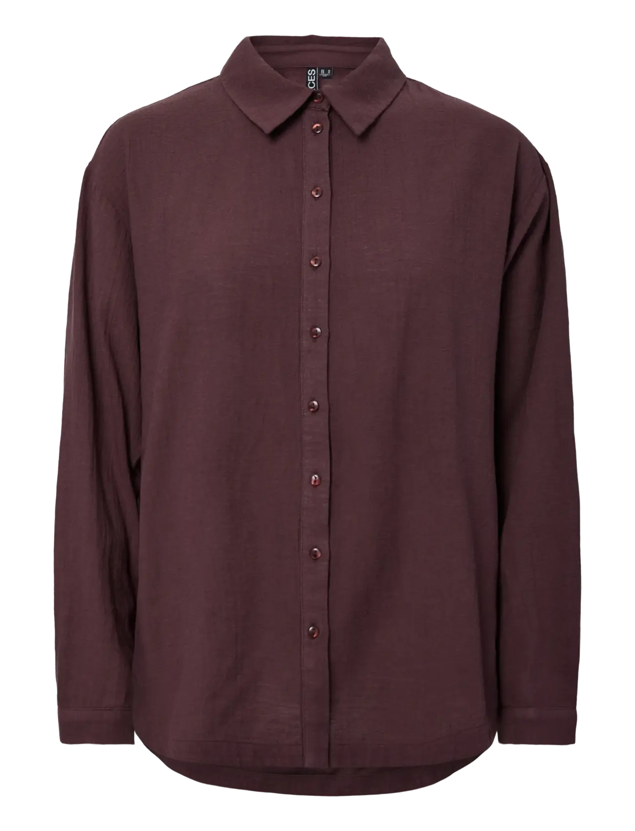 Pieces PCAGNES LS OVERSIZED SHIRT WVN BC - Strandmode - DEEP MAHOGANY / burgundy