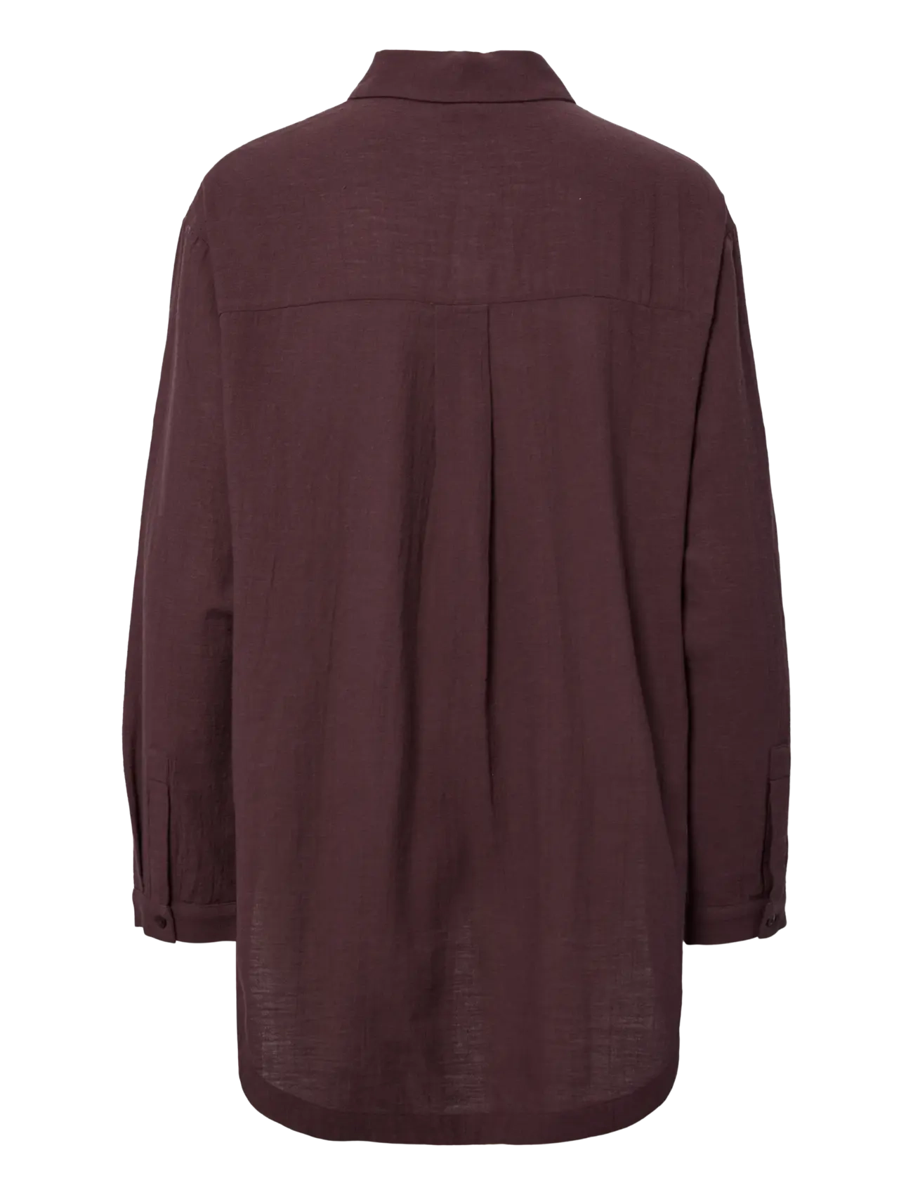 Pieces - PCAGNES LS OVERSIZED SHIRT WVN BC - beachwear - deep mahogany - 1