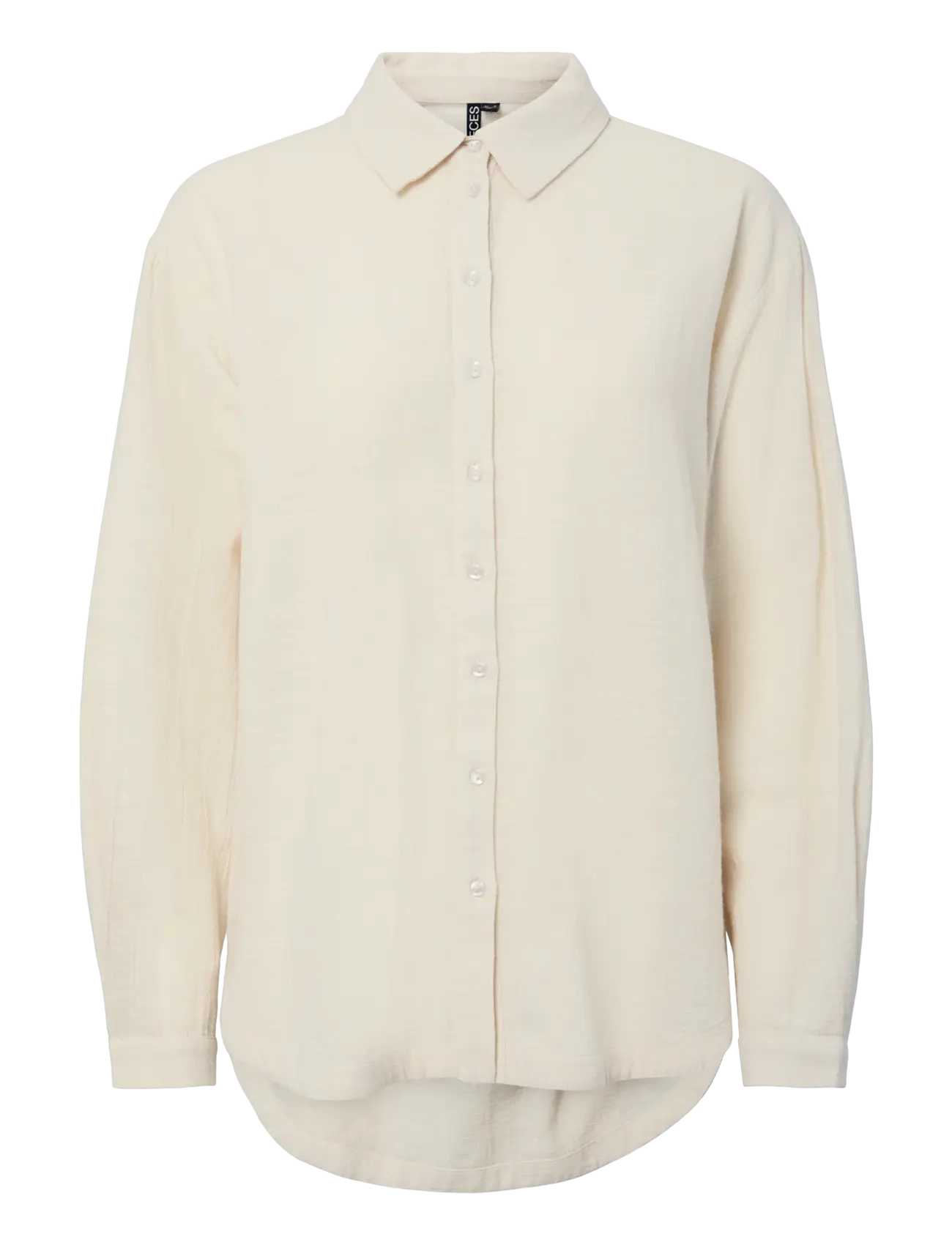 Pieces PCAGNES LS OVERSIZED SHIRT WVN BC - Overige badmode - NATURAL / cream
