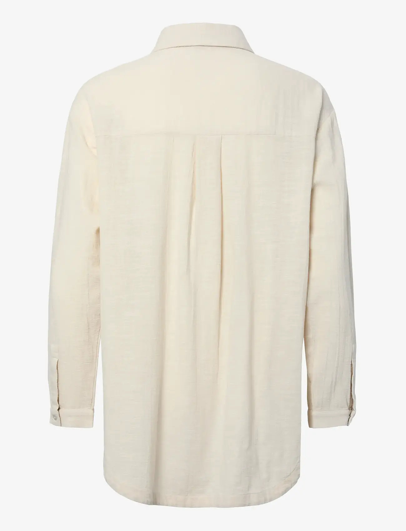 Pieces - PCAGNES LS OVERSIZED SHIRT WVN BC - beachwear - natural - 1