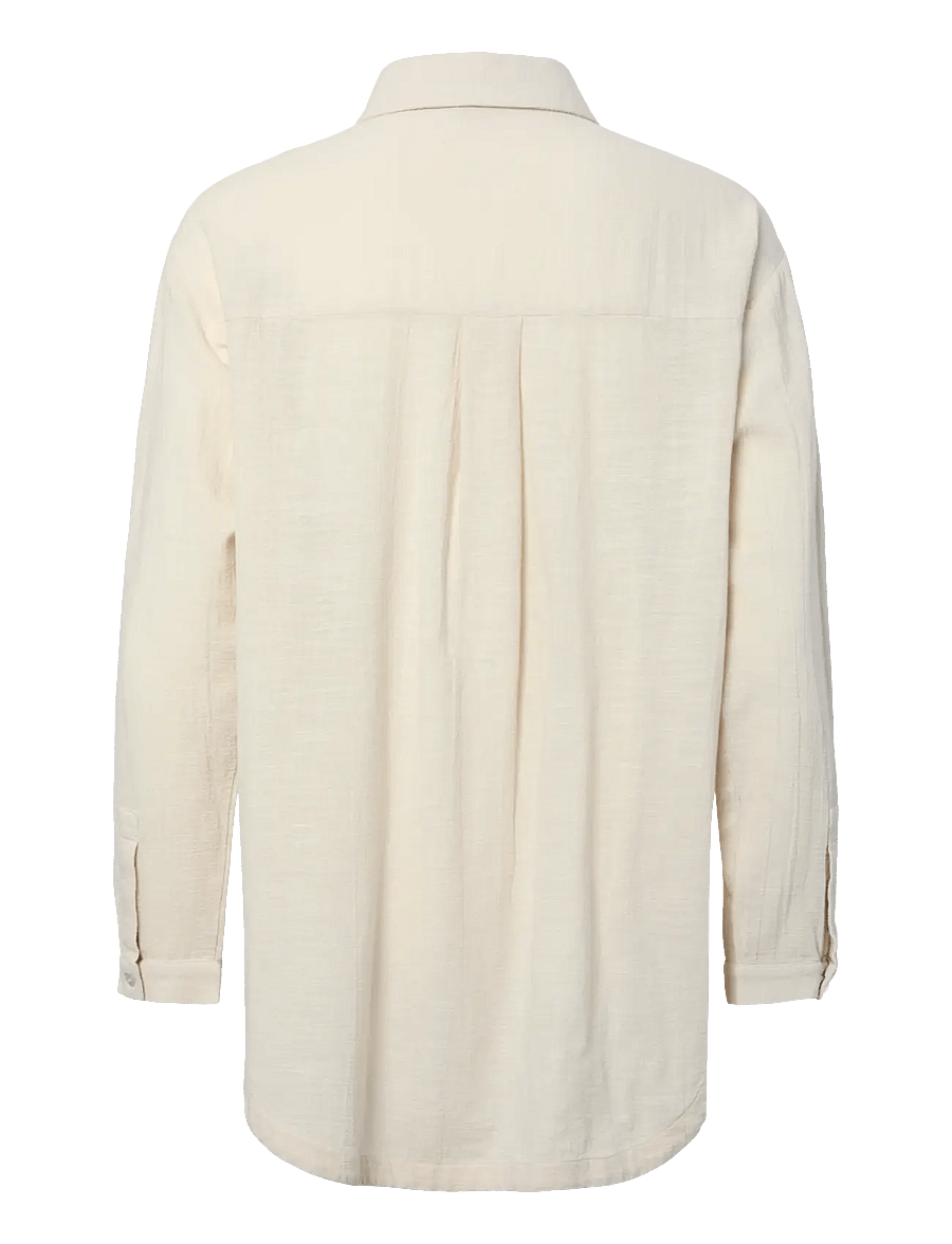 Pieces - PCAGNES LS OVERSIZED SHIRT WVN BC - strandmode - natural - 2