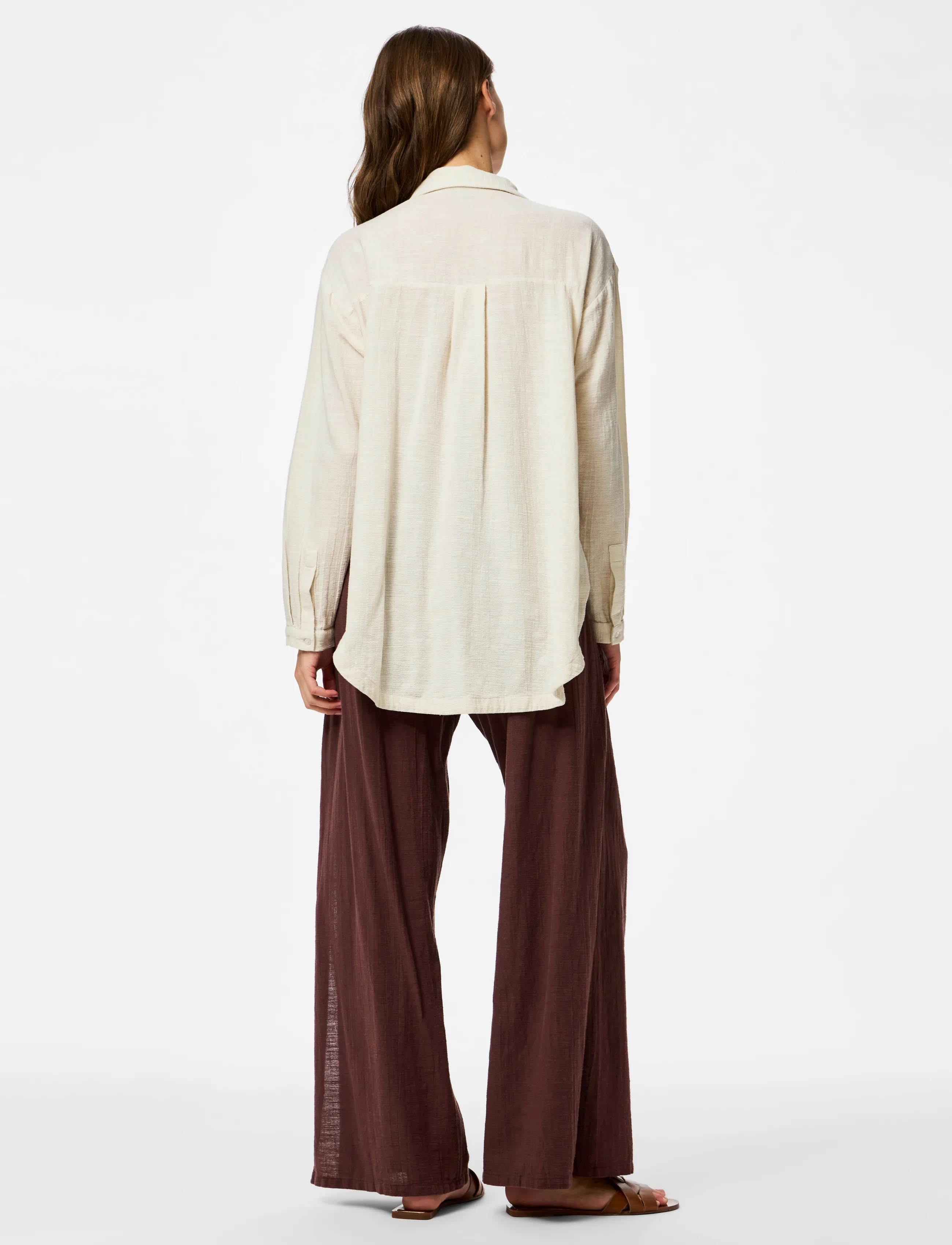 Pieces - PCAGNES LS OVERSIZED SHIRT WVN BC - die niedrigsten preise - natural - 3