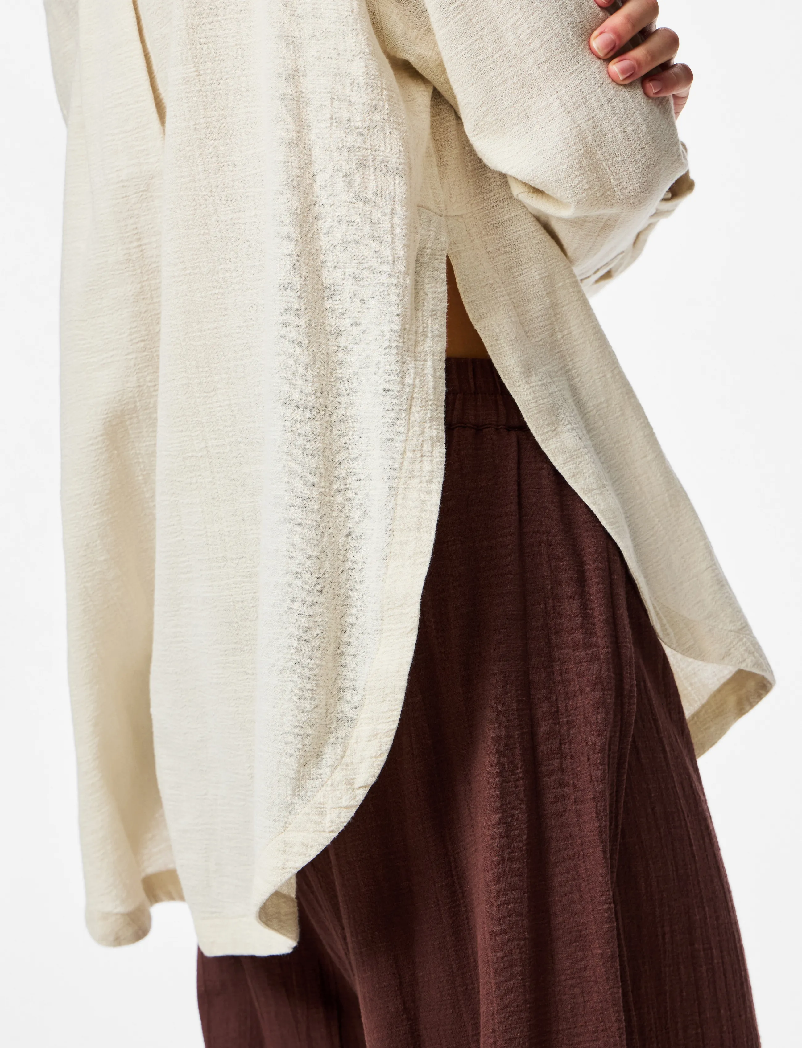 Pieces - PCAGNES LS OVERSIZED SHIRT WVN BC - die niedrigsten preise - natural - 5