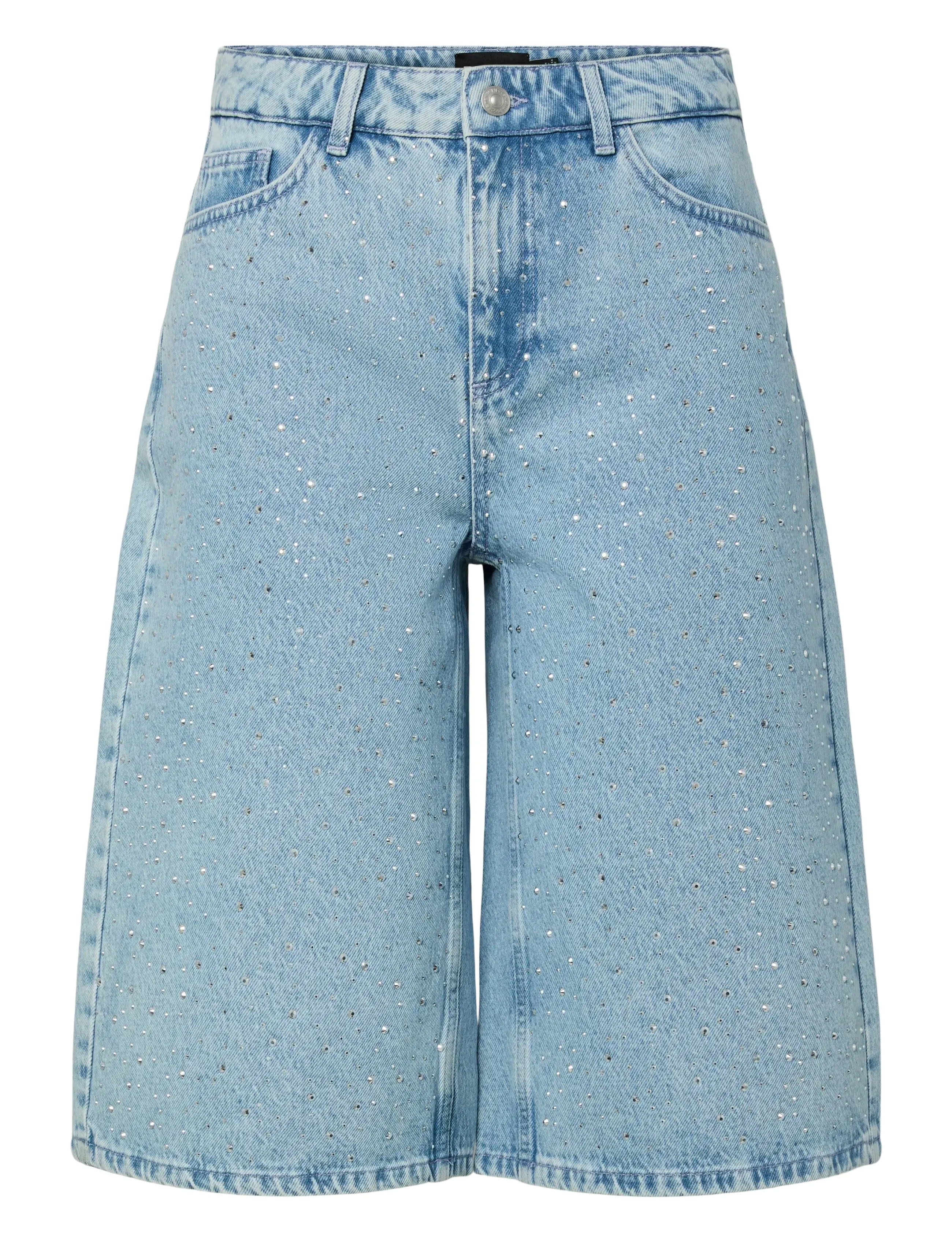 Pieces PCNOEL MW DENIM JORTS D2D PP - Shorts - LIGHT BLUE DENIM / blue