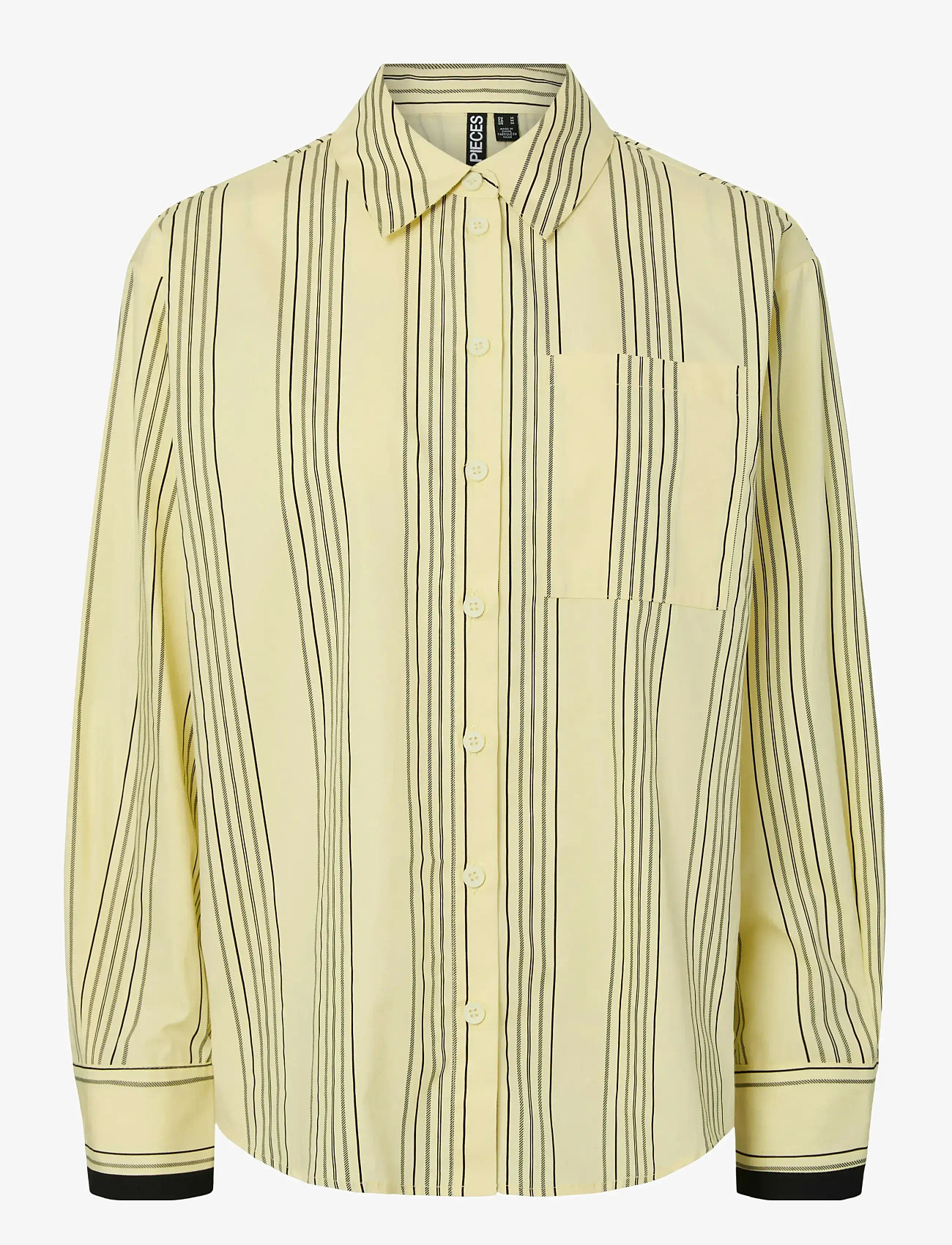 Pieces - PCJAMIE LS LOOSE SHIRT WVN D2D PP - marškiniai ilgomis rankovėmis - pastel yellow - 0