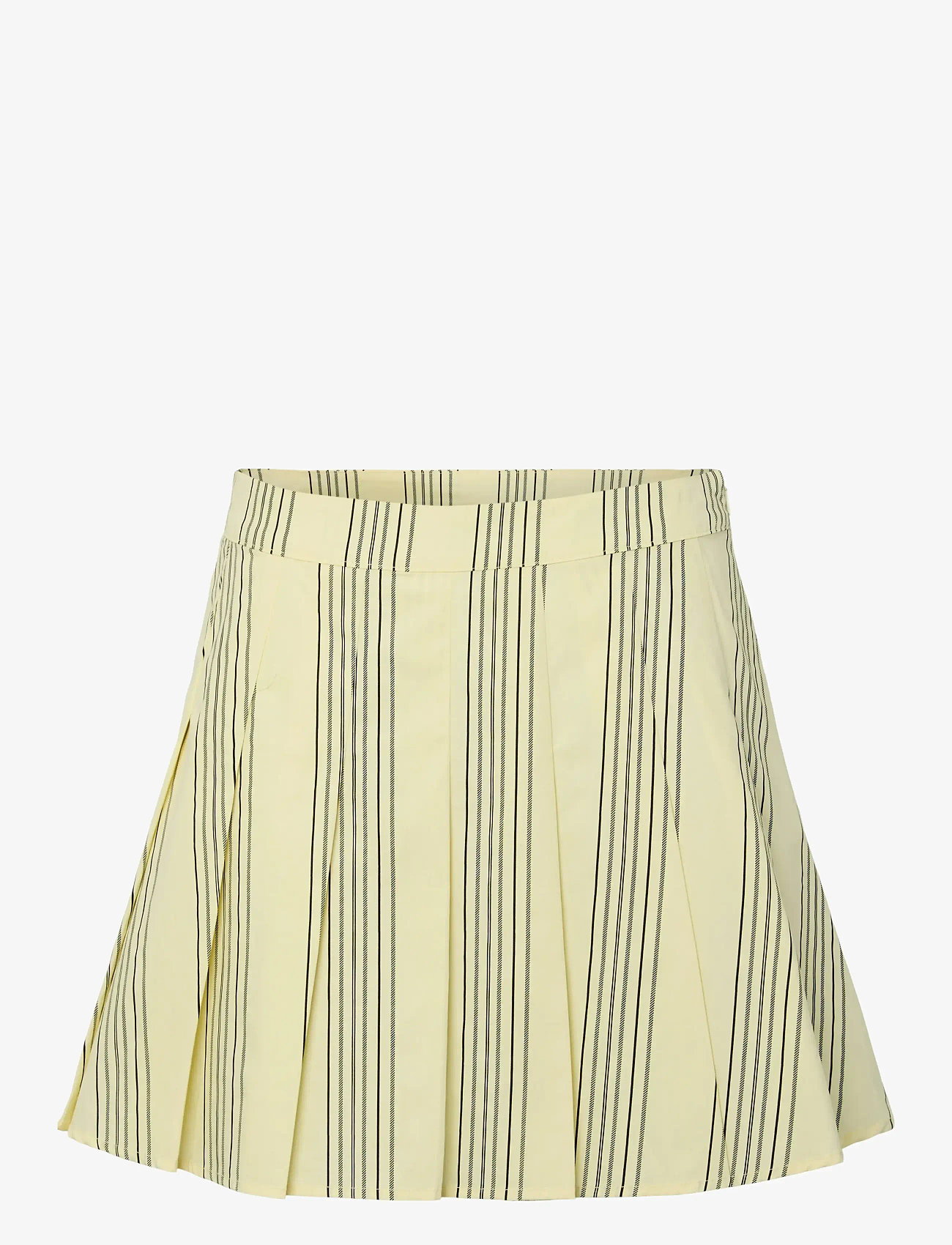 Pieces - PCJAMIE MW PLEATED SKIRT WVN D2D PP - kurze röcke - pastel yellow - 0