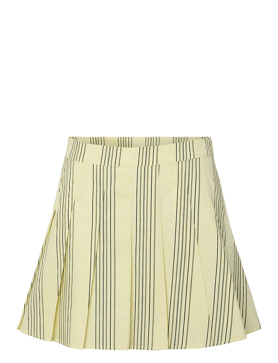 Pieces - PCJAMIE MW PLEATED SKIRT WVN D2D PP - korte nederdele - pastel yellow - 0