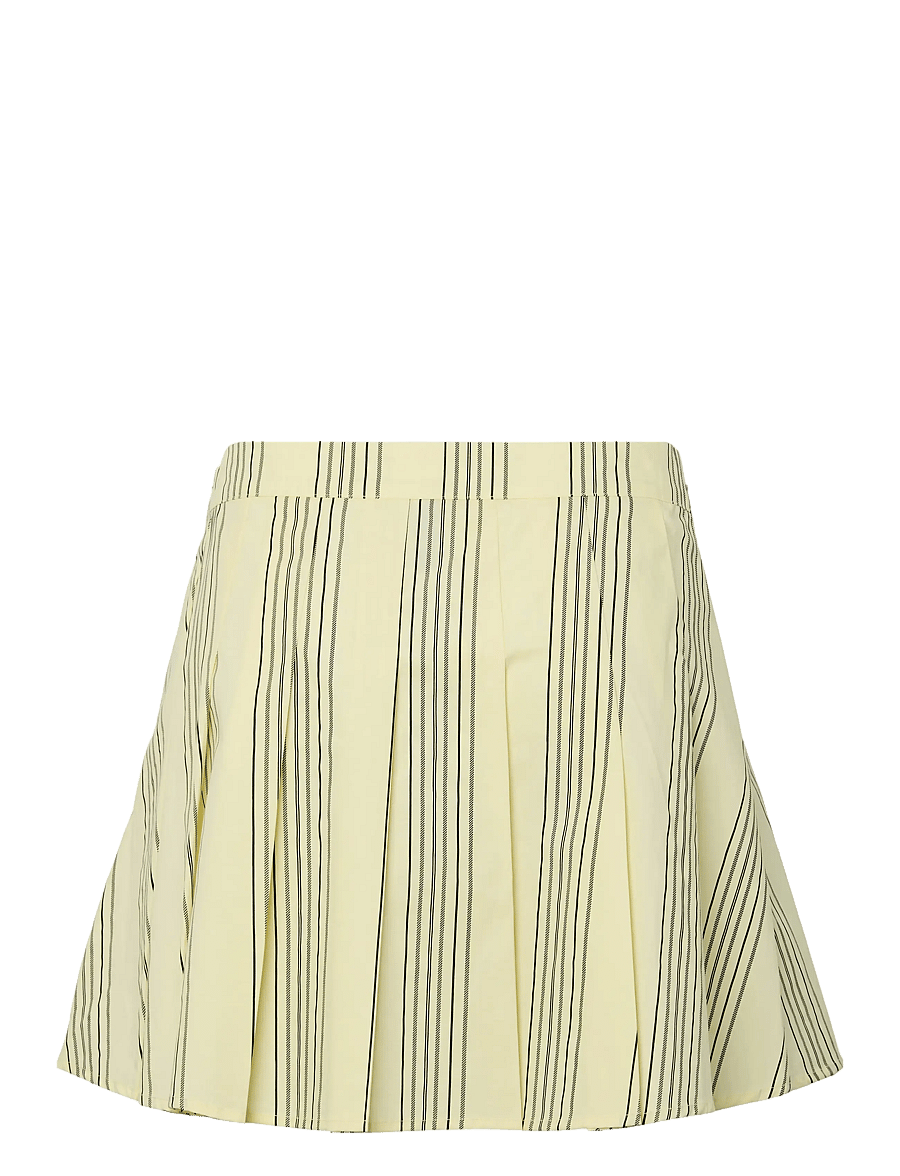 Pieces - PCJAMIE MW PLEATED SKIRT WVN D2D PP - korte nederdele - pastel yellow - 1