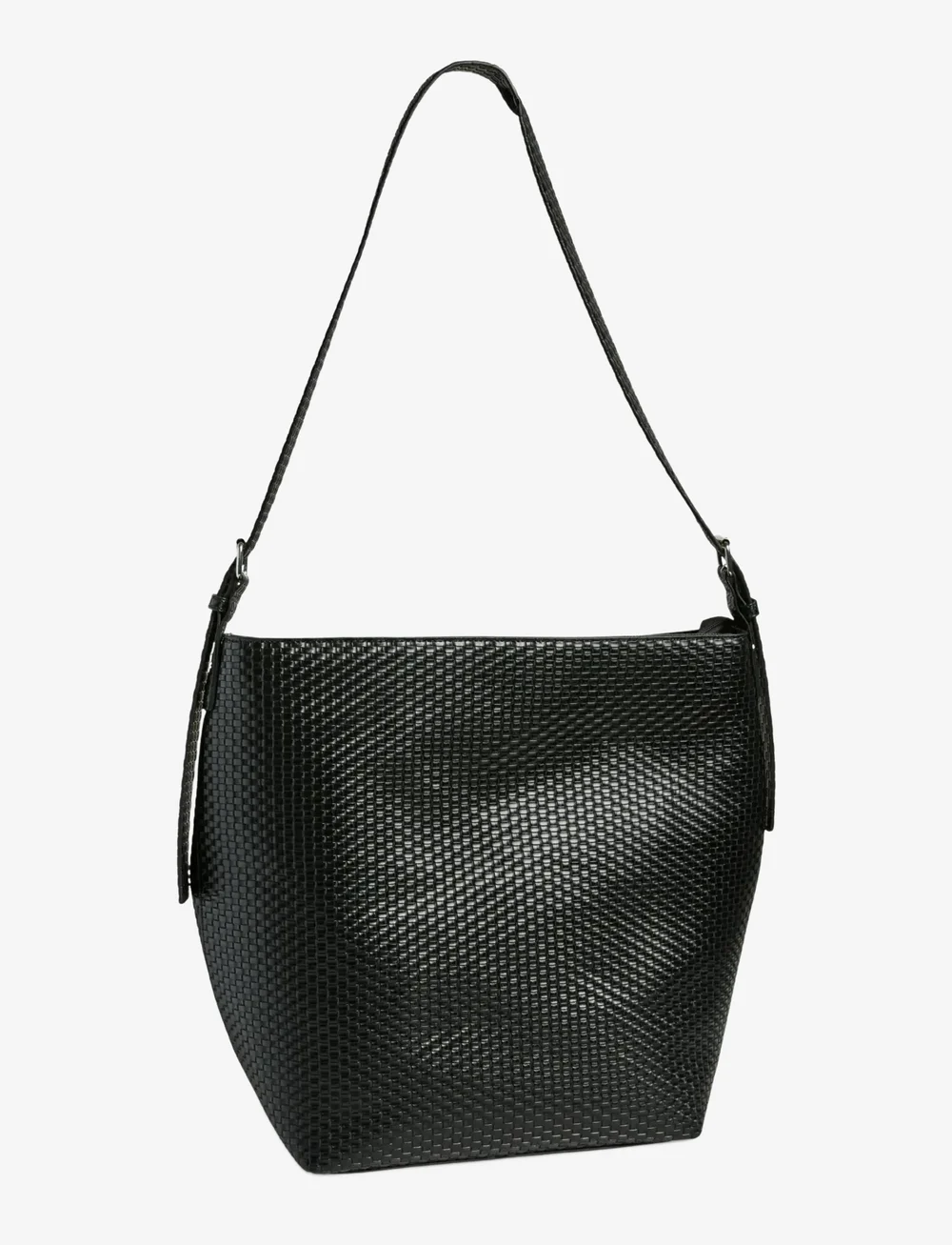 Pieces - PCMILLANE BRAIDED SHOPPER PP - shoppingväskor - black - 1