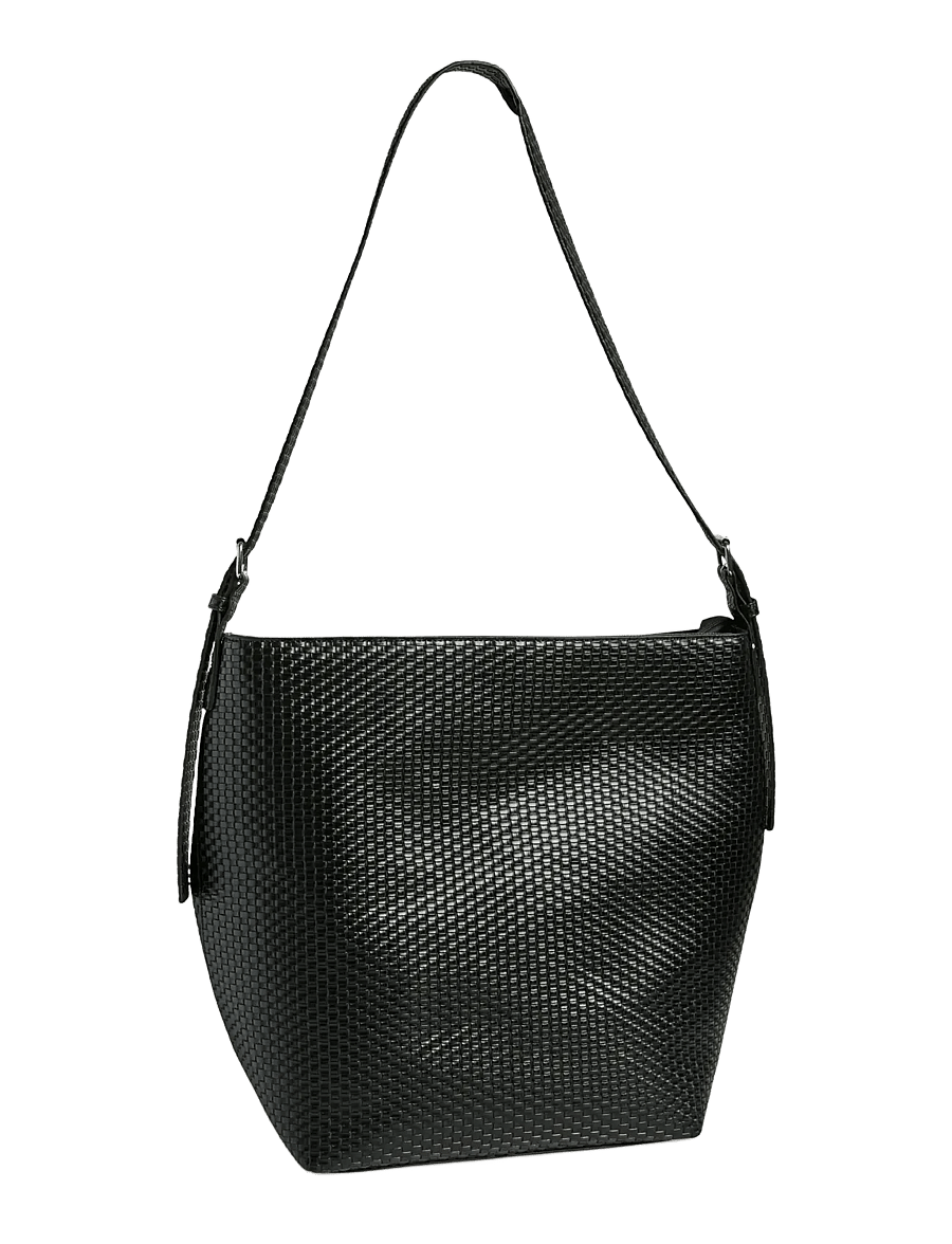 Pieces - PCMILLANE BRAIDED SHOPPER PP - ietilpīgas somas - black - 1