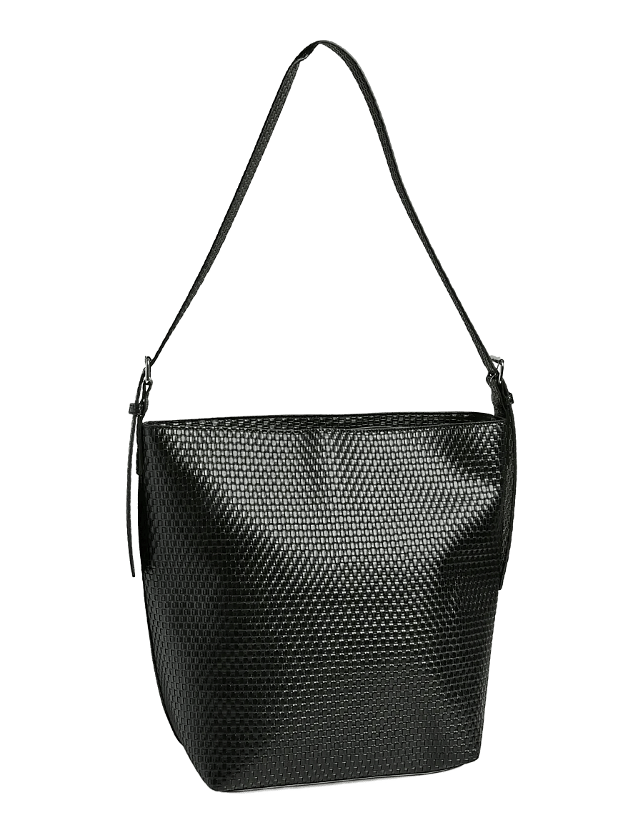 Pieces - PCMILLANE BRAIDED SHOPPER PP - ietilpīgas somas - black - 2