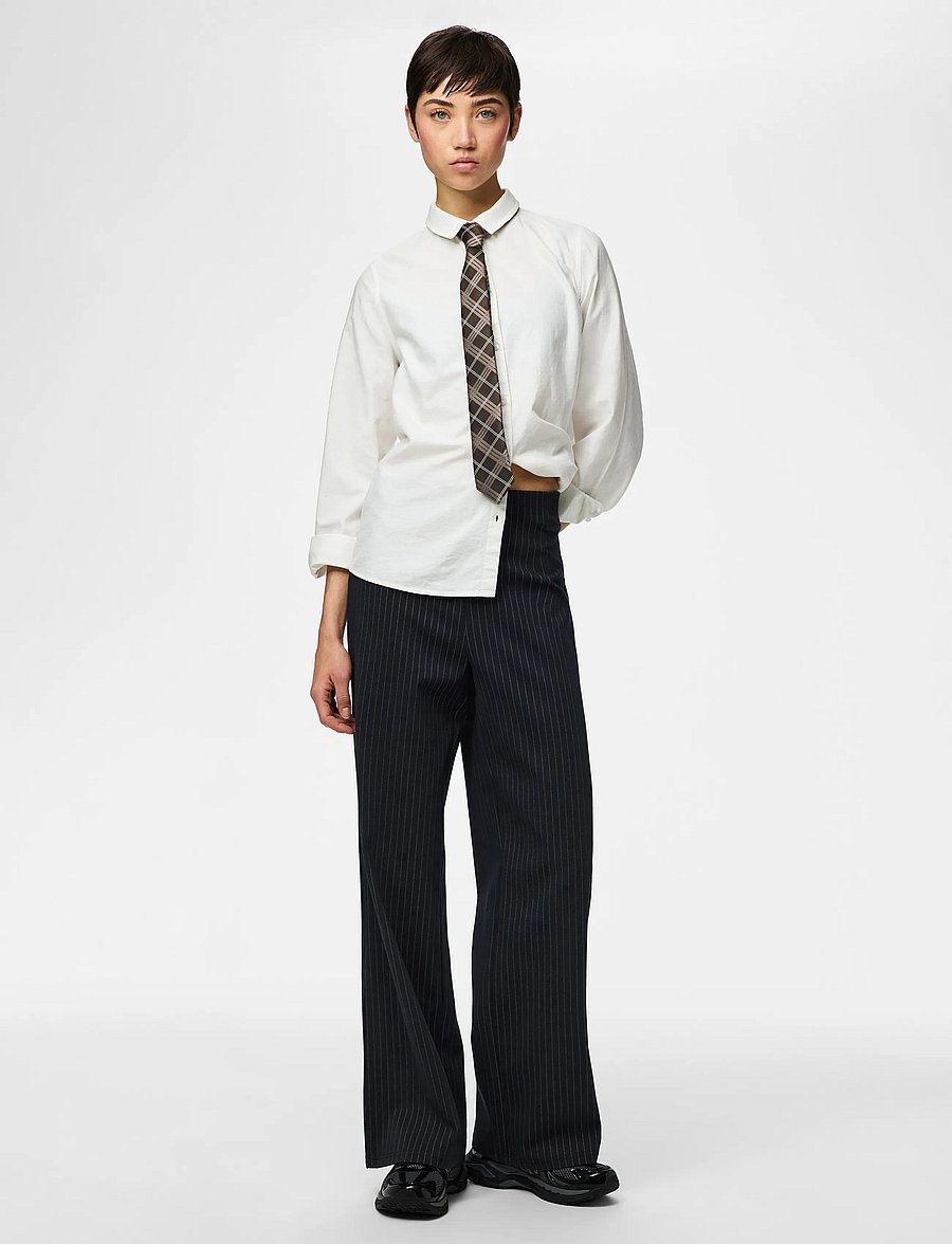 Pieces - PCBIA HW WIDE PANTS JRS NOOS BC - vida byxor - maritime blue - 4