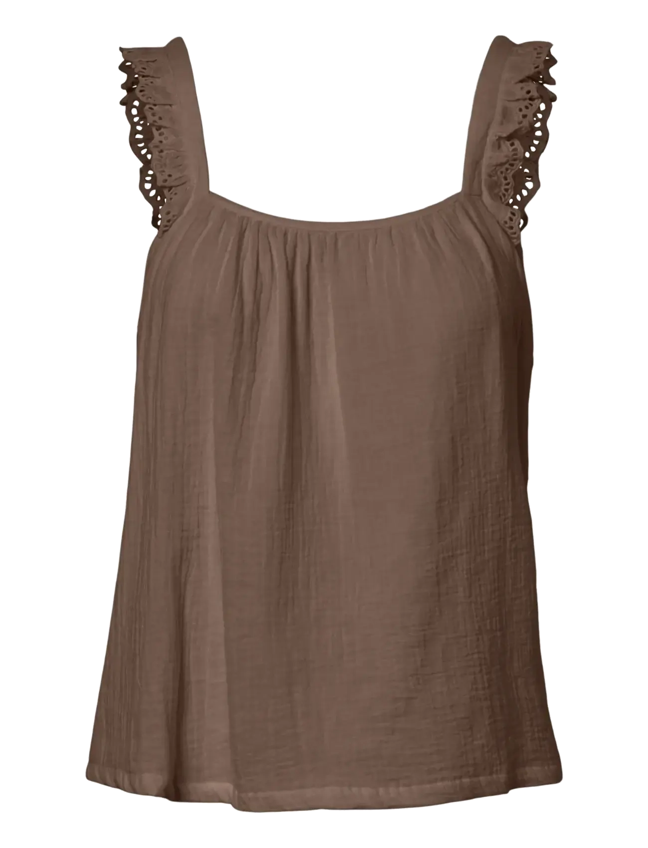 Pieces PCSASTINA SL STRAP TOP WVN MSA BC - Blouses & Overhemden - COFFEE QUARTZ / brown