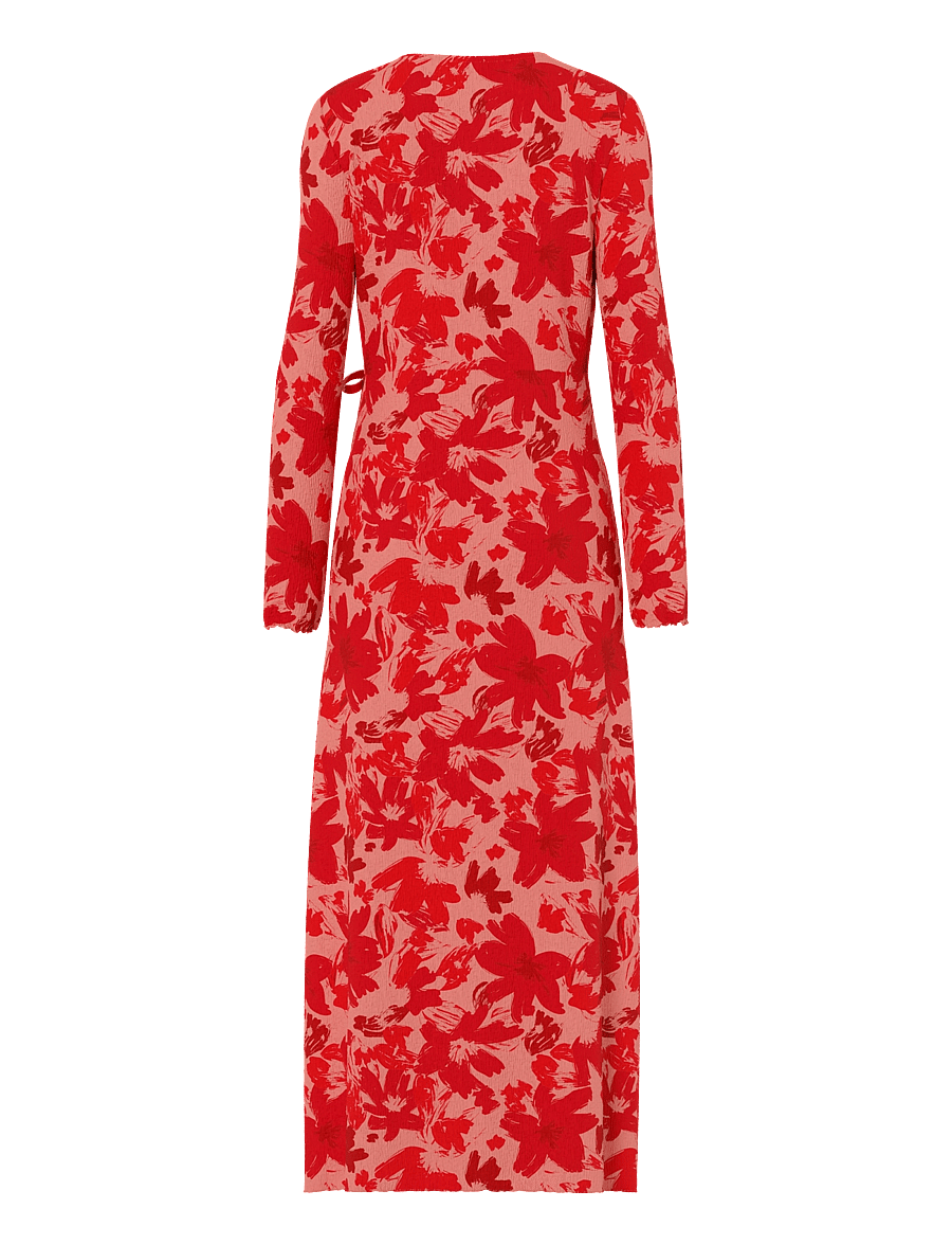 Pieces - PCFLORA LS WRAP ANKLE DRESS JRS MSA BC - slå-om-kjoler - adrenaline rush - 1