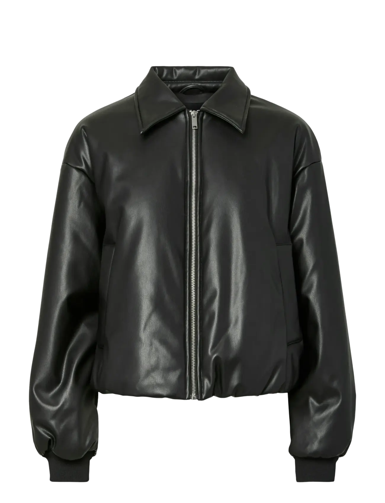 Pieces PCLARA PADDED COATED BOMBER JACKET - Herbstjacken - BLACK / black