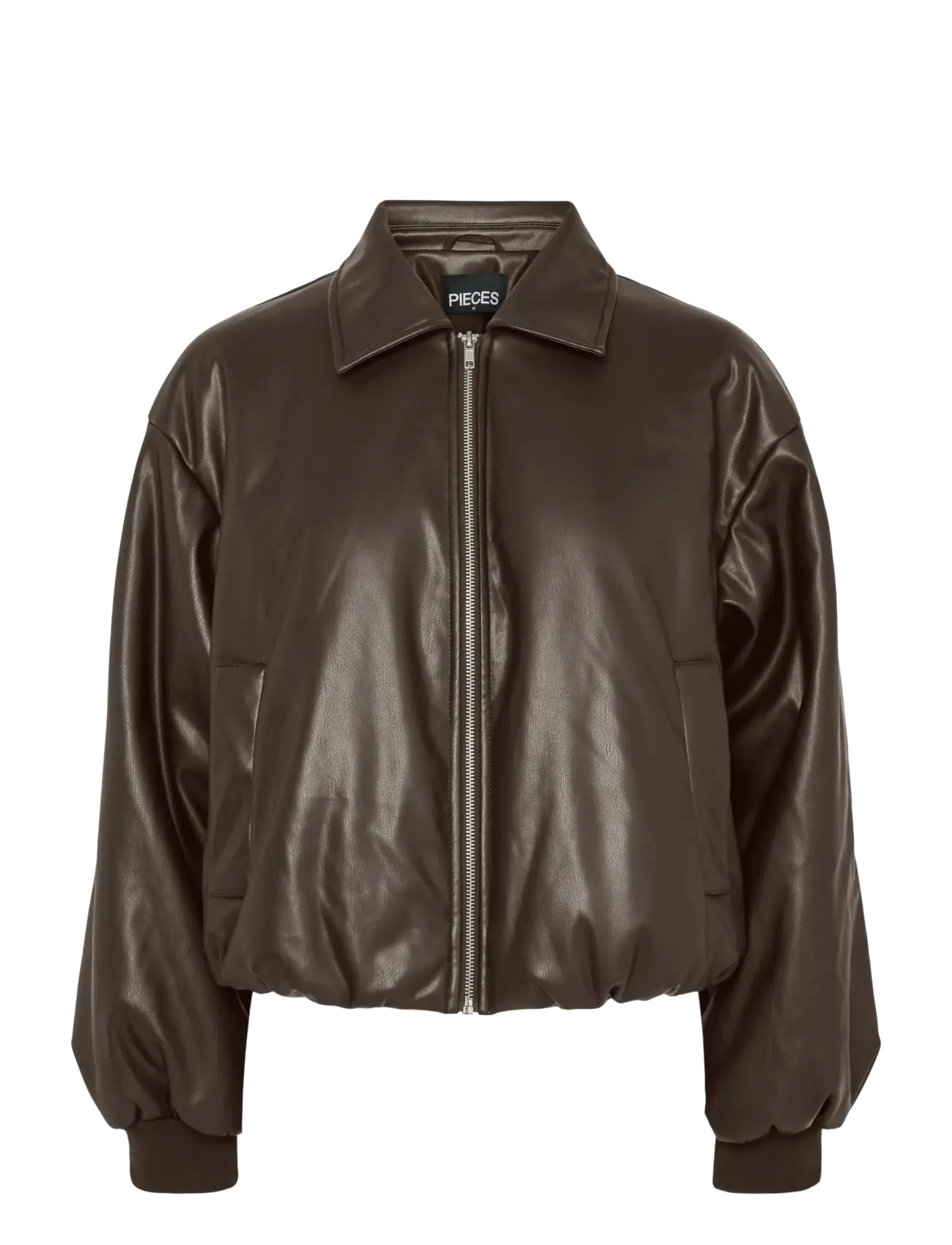 Pieces PCLARA PADDED COATED BOMBER JACKET - Bomber jackets - HOT FUDGE / brown