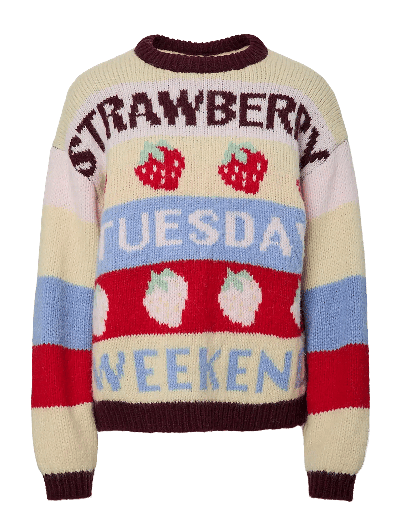 Pieces - PCBIKKA LS O-NECK KNIT BC - sviitrid - french vanilla - 1