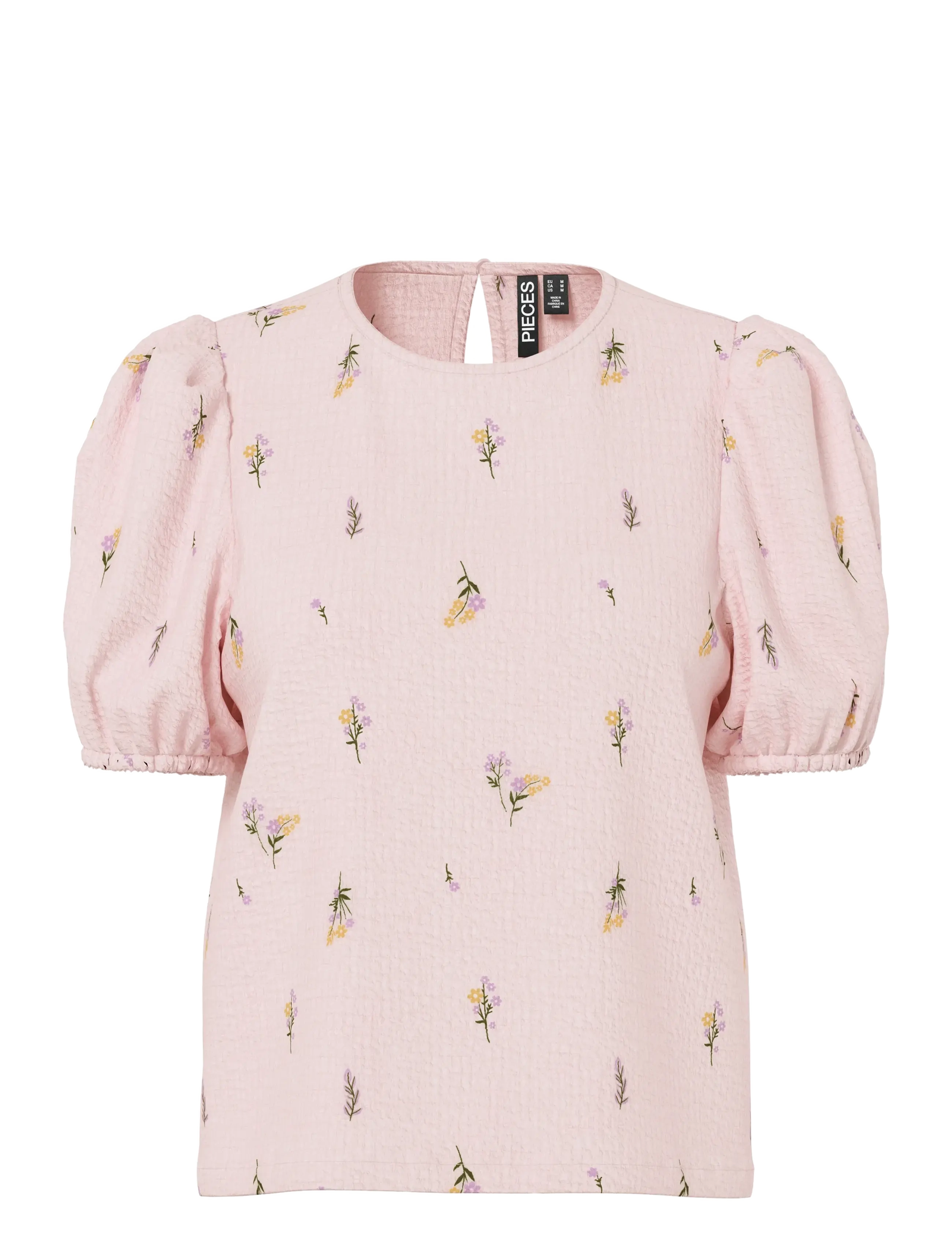 Pieces - PCJEO SS O-NECK TOP WVN D2D - pink tulle - 1
