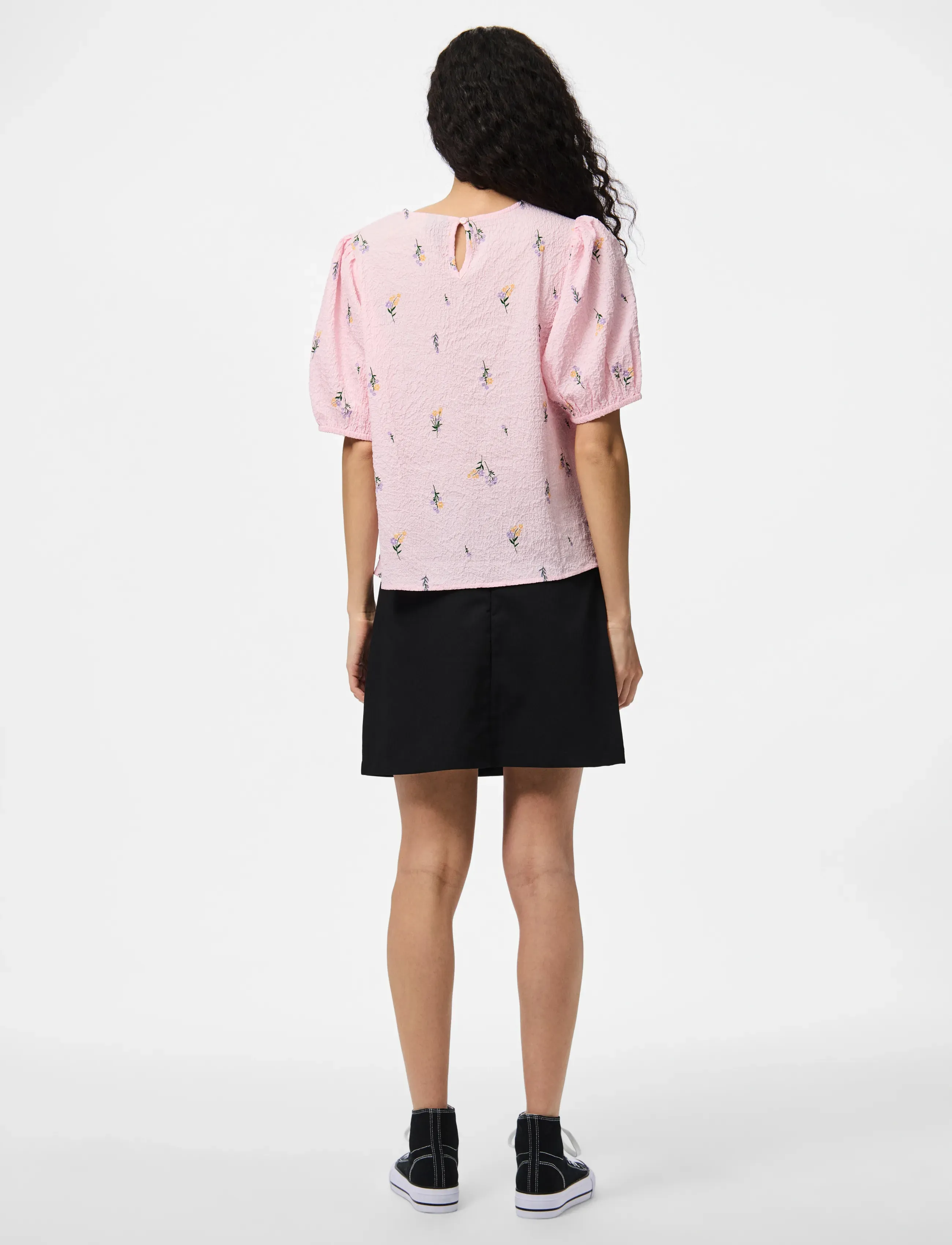 Pieces - PCJEO SS O-NECK TOP WVN D2D - pink tulle - 3
