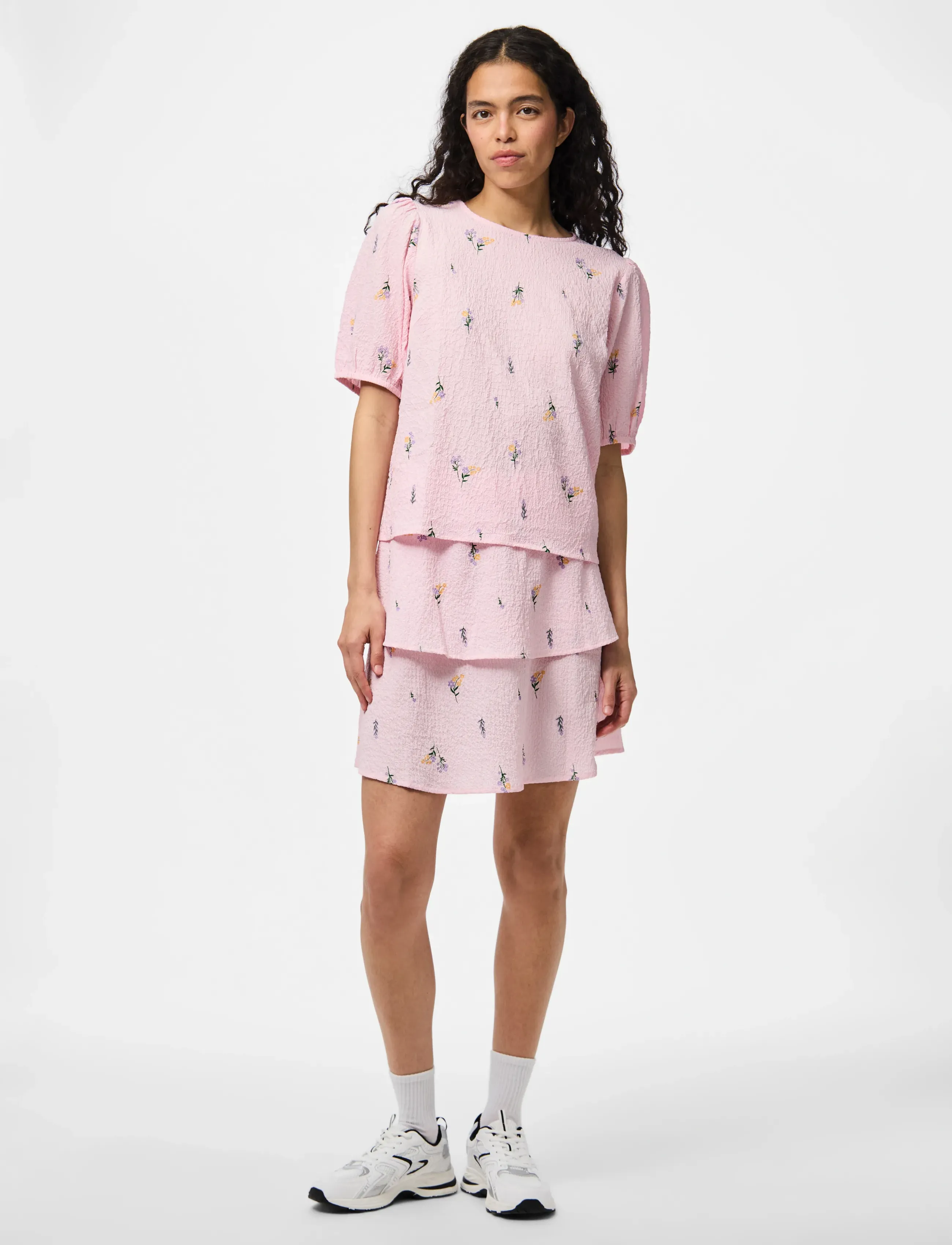Pieces - PCJEO SS O-NECK TOP WVN D2D - pink tulle - 5