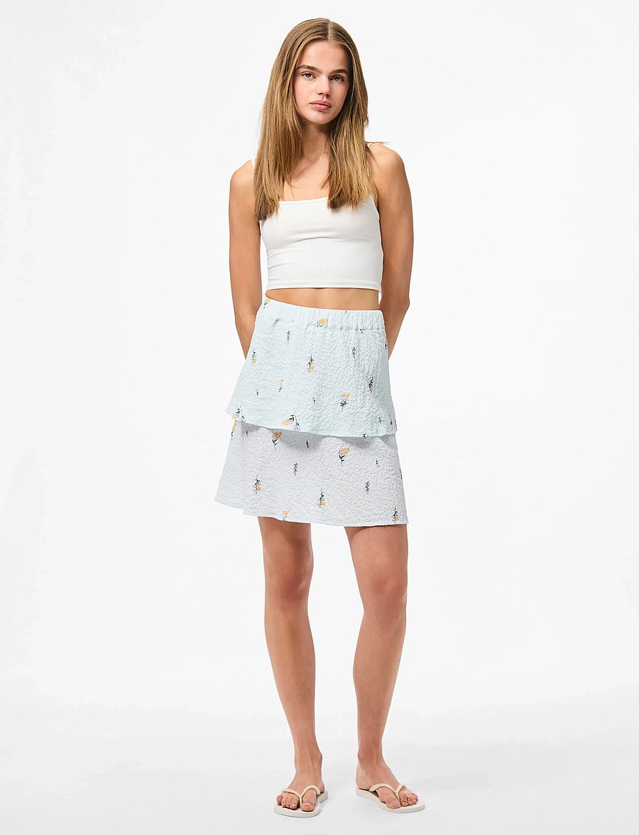Pieces - PCJEO HW SHORT SKIRT WVN D2D - kurze röcke - cashmere blue - 4