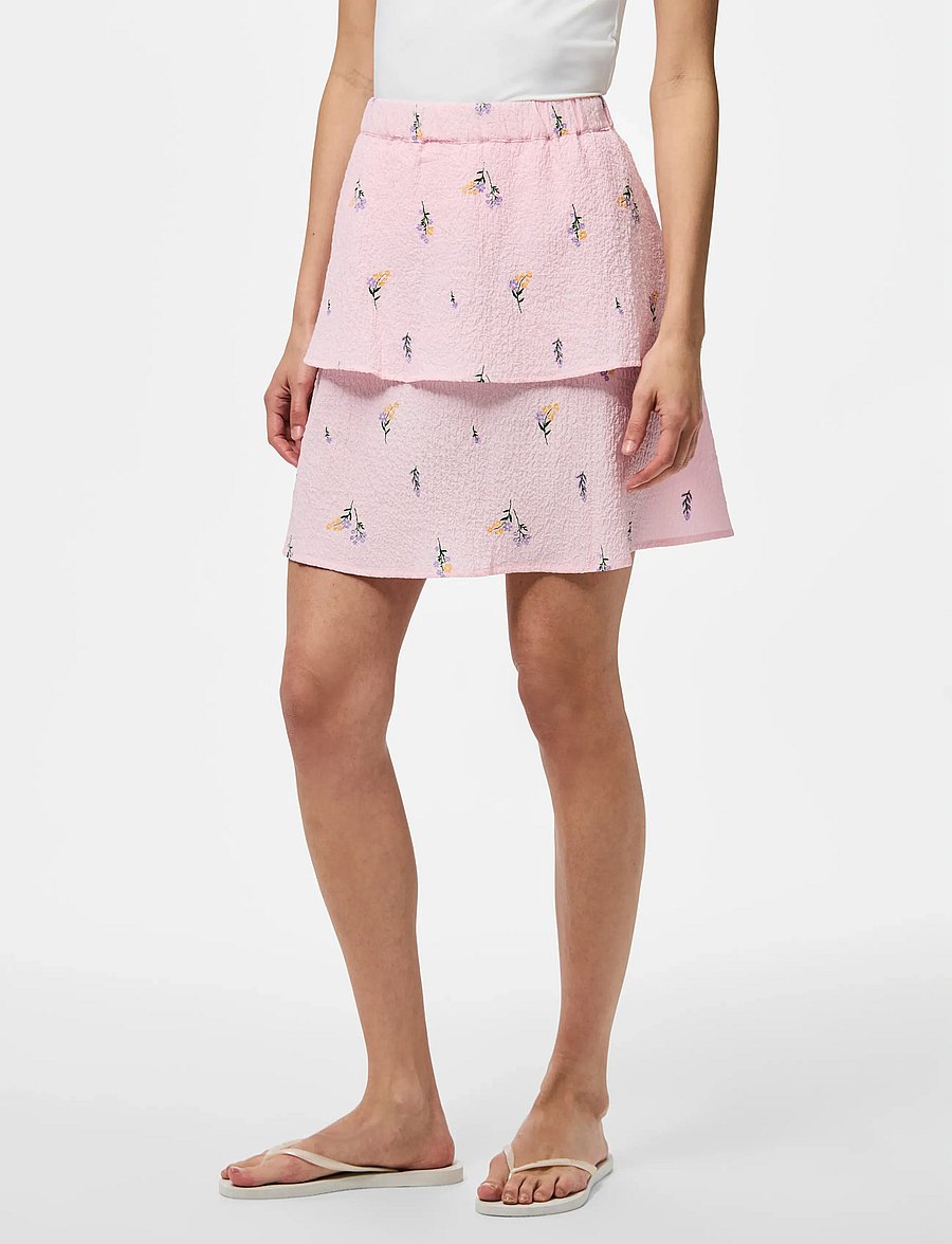 Pieces - PCJEO HW SHORT SKIRT WVN D2D - miniseelikud - pink tulle - 0