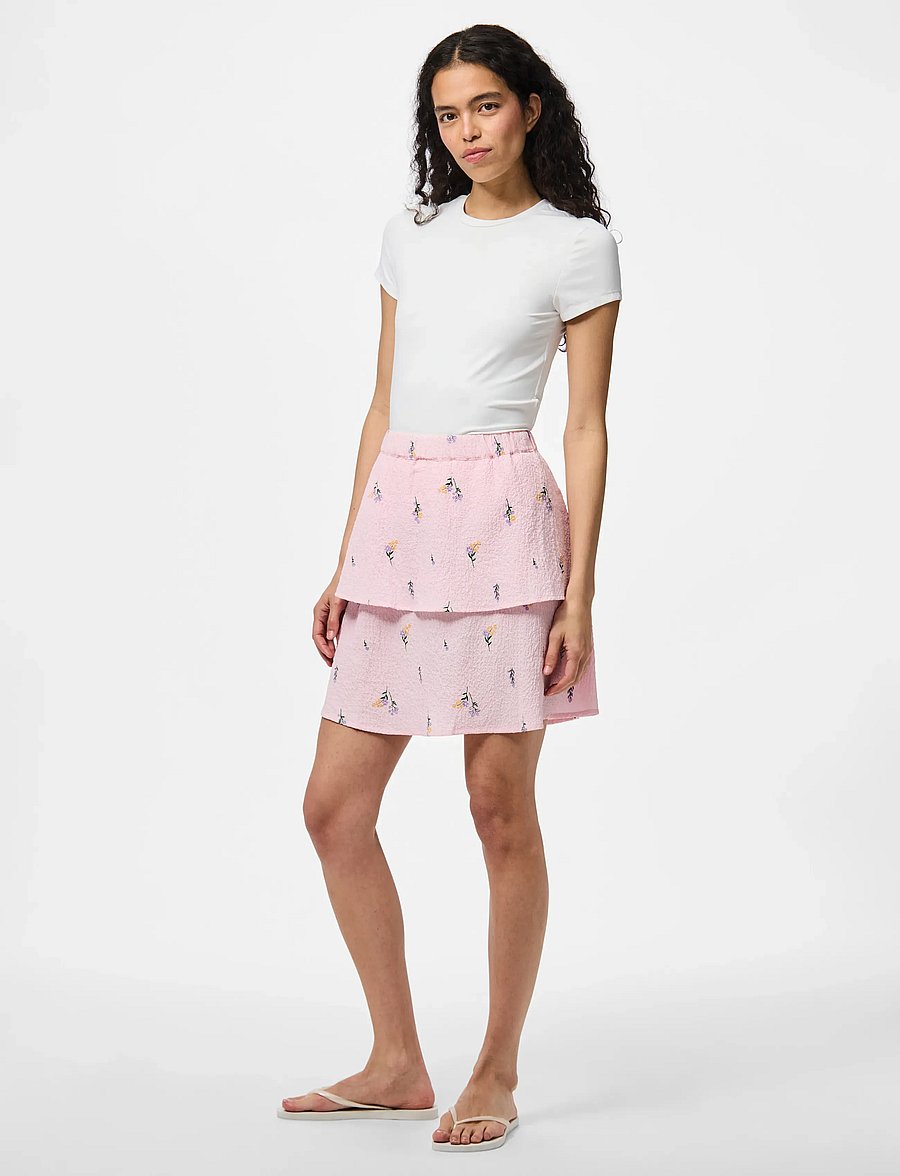 Pieces - PCJEO HW SHORT SKIRT WVN D2D - miniseelikud - pink tulle - 4
