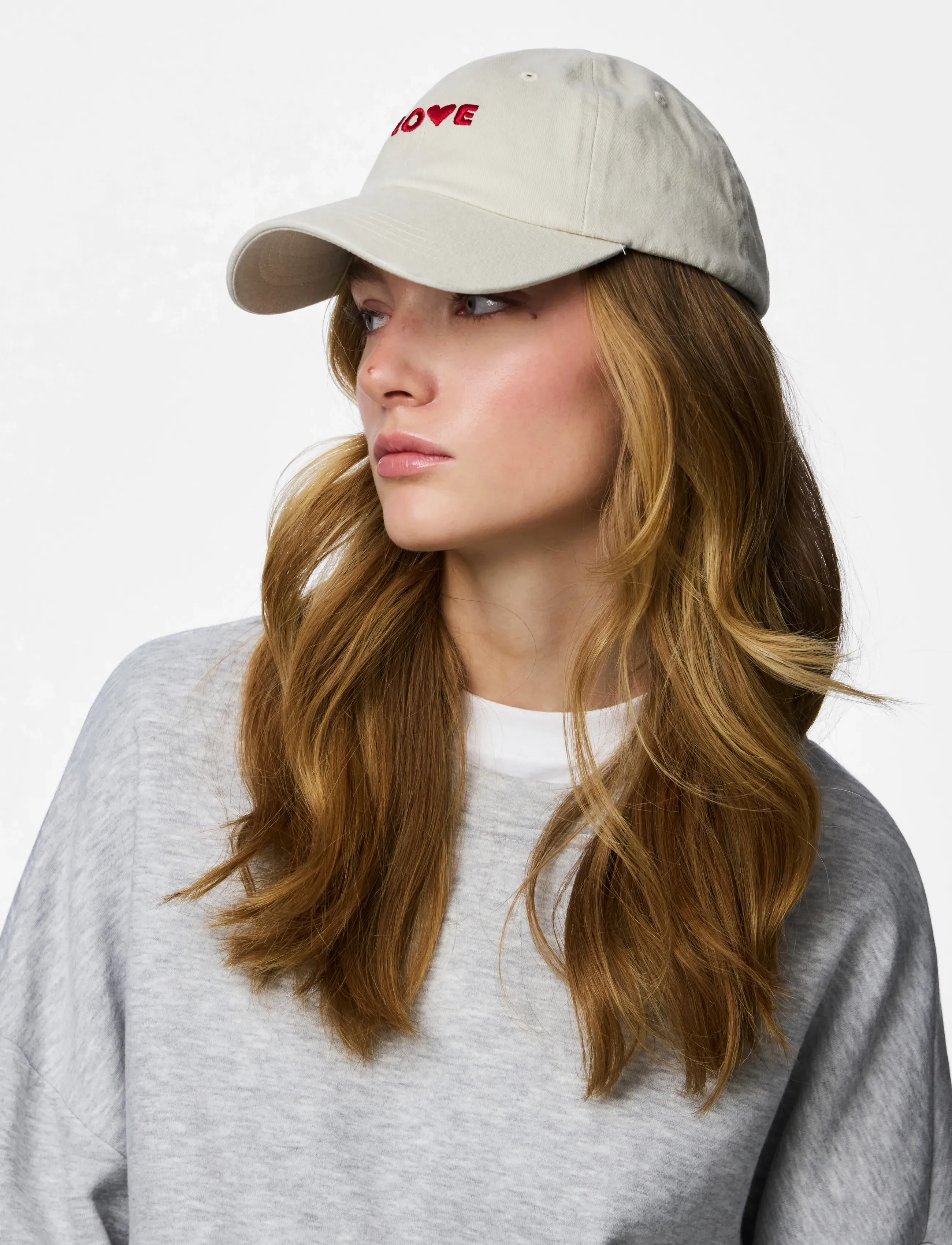 Pieces PCBARAH CAP BUNDLE - Huer & Kasketter - WHITECAP GRAY / red