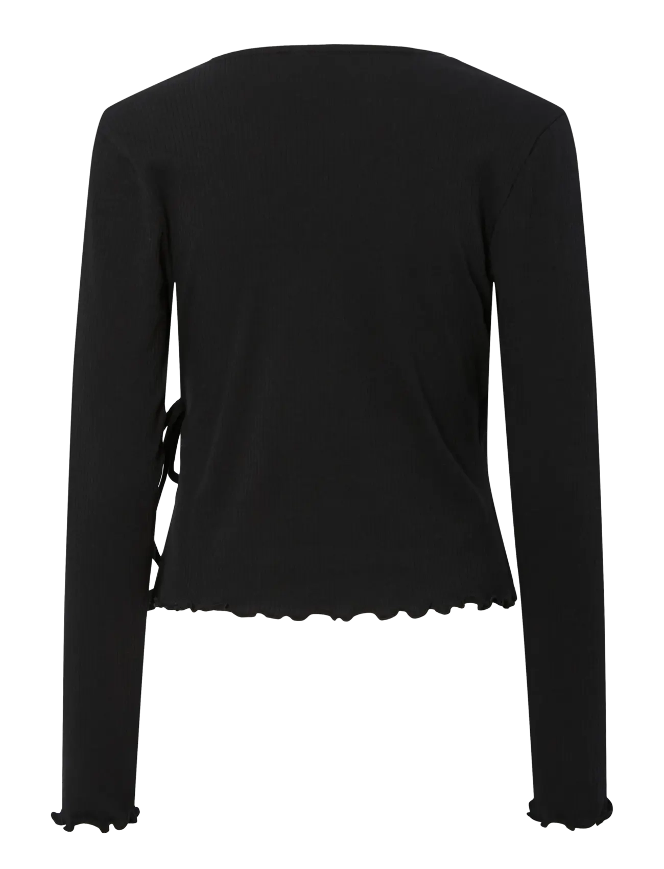 Pieces - PCKITTE LS V-NECK WRAP TOP JRS NOOS BC - langärmlige tops - black - 2