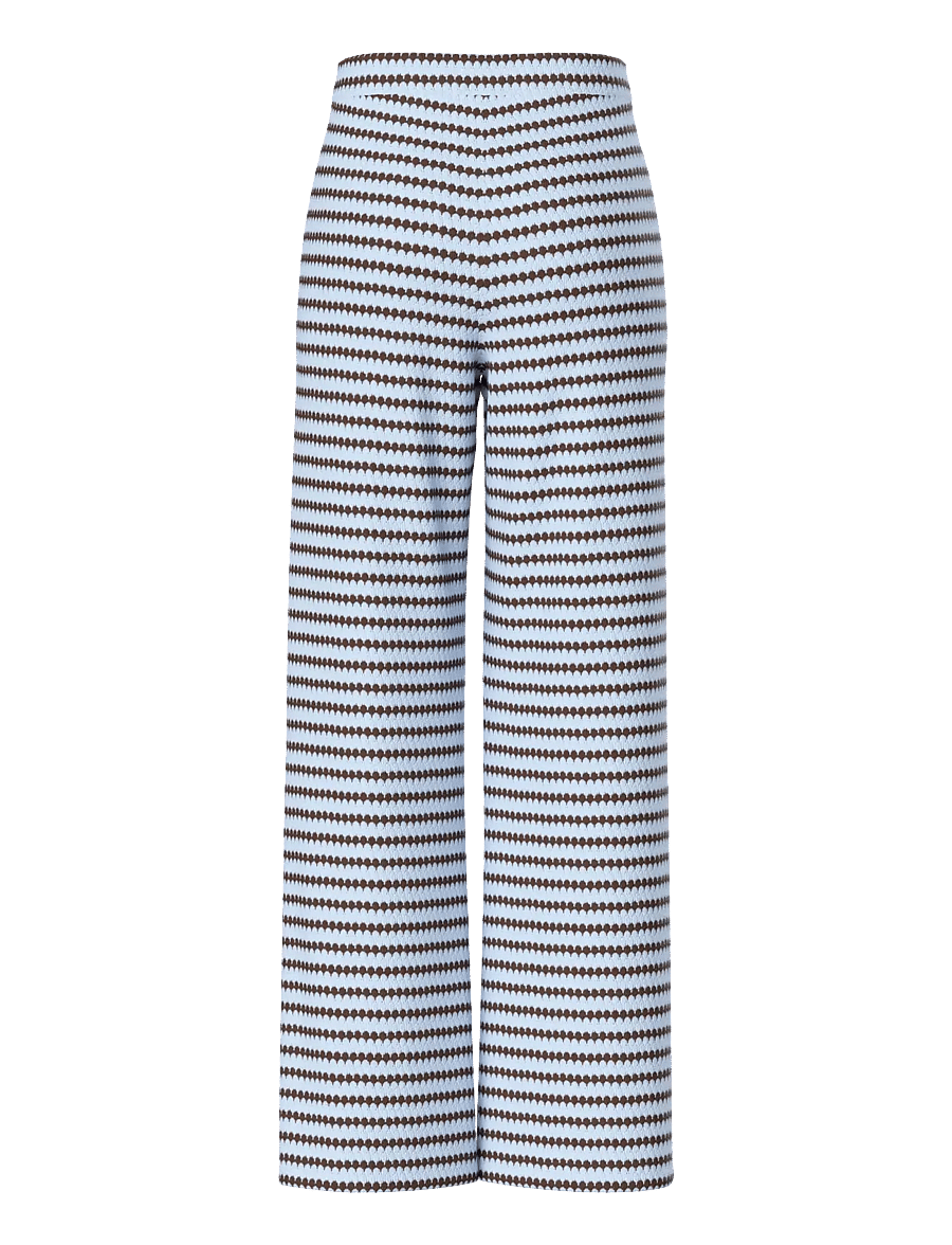 Pieces - PCJEYA HW WIDE KNIT PANT D2D JRS - laia säärega püksid - cashmere blue - 2