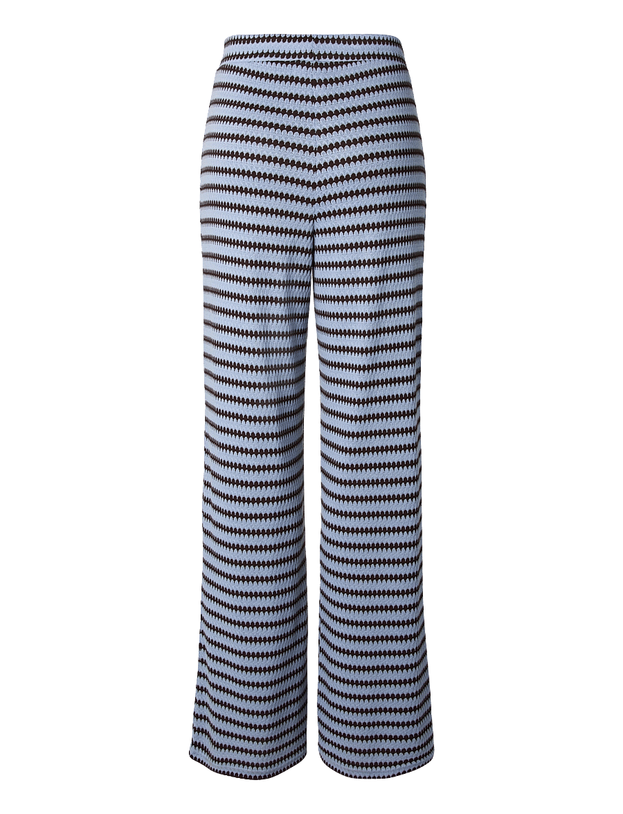 Pieces - PCJEYA HW WIDE KNIT PANT D2D JRS - hosen mit weitem bein - cashmere blue - 2