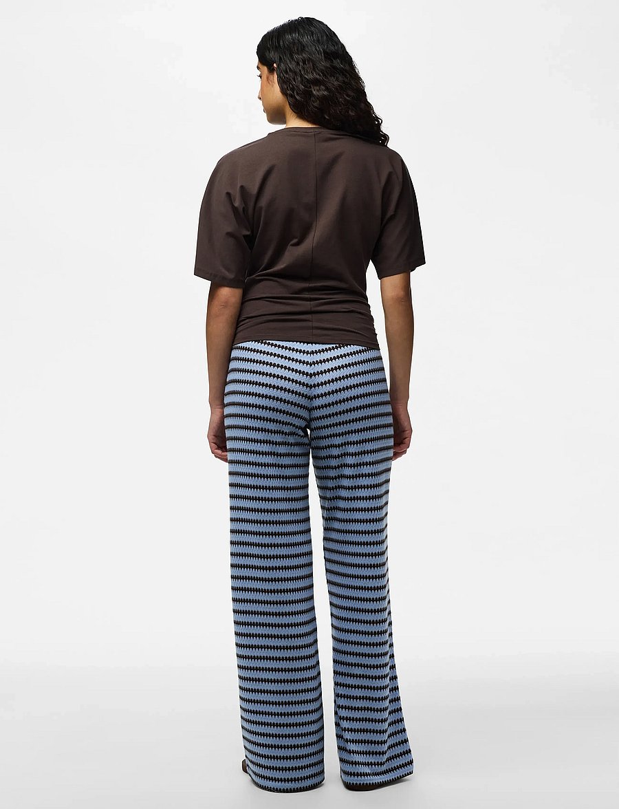 Pieces - PCJEYA HW WIDE KNIT PANT D2D JRS - laia säärega püksid - cashmere blue - 3