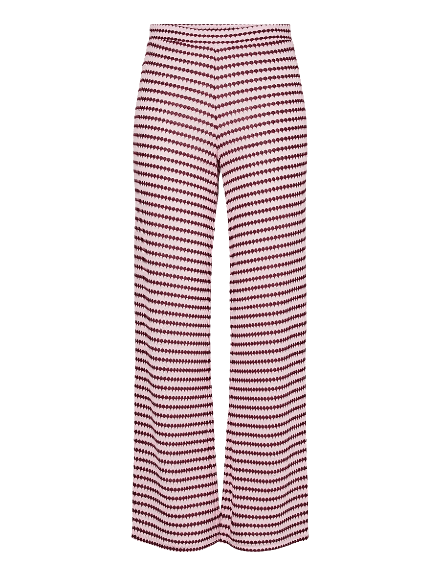 Pieces - PCJEYA HW WIDE KNIT PANT D2D JRS - buxur með víðum skálmum - pink tulle - 1