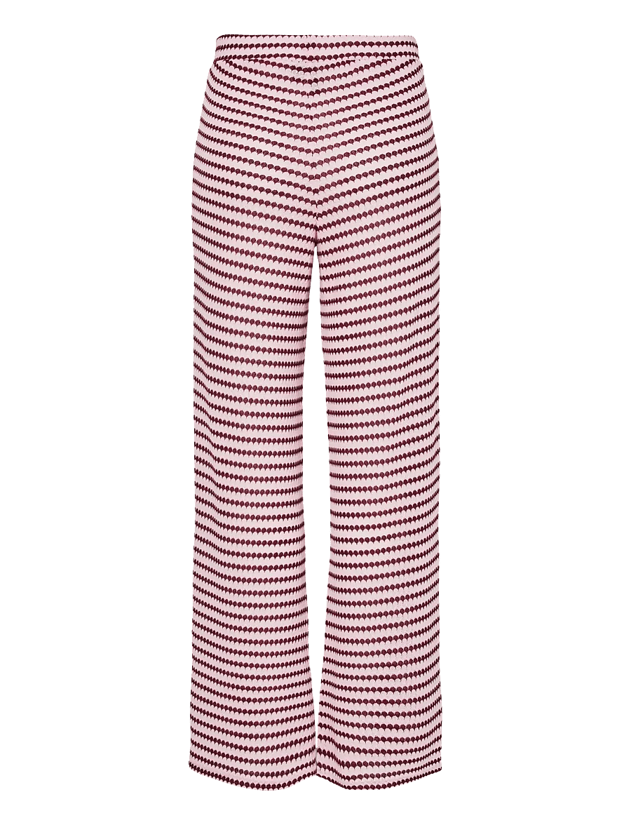 Pieces - PCJEYA HW WIDE KNIT PANT D2D JRS - buxur með víðum skálmum - pink tulle - 2