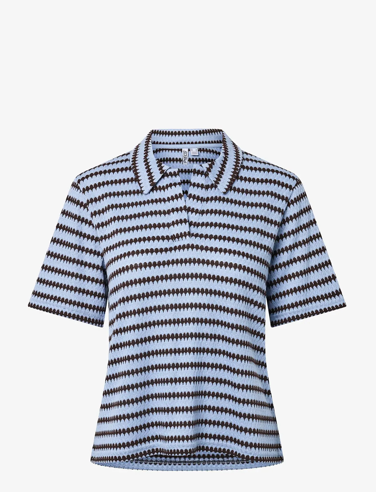 Pieces - PCJEYA SS V-NECK LOOSE POLO D2D JRS - poloshirts - cashmere blue - 1