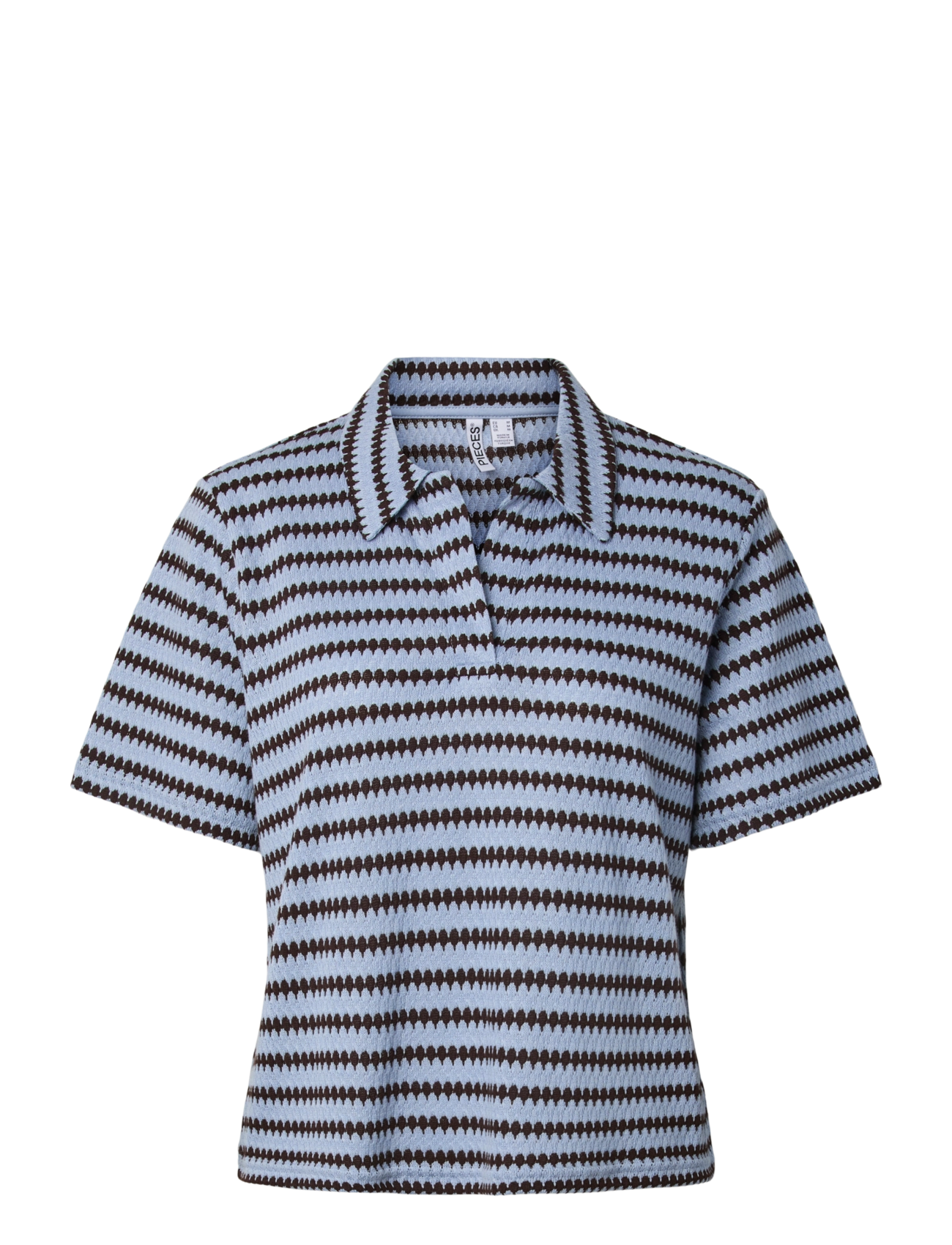 Pieces - PCJEYA SS V-NECK LOOSE POLO D2D JRS - polosärgid - cashmere blue - 1