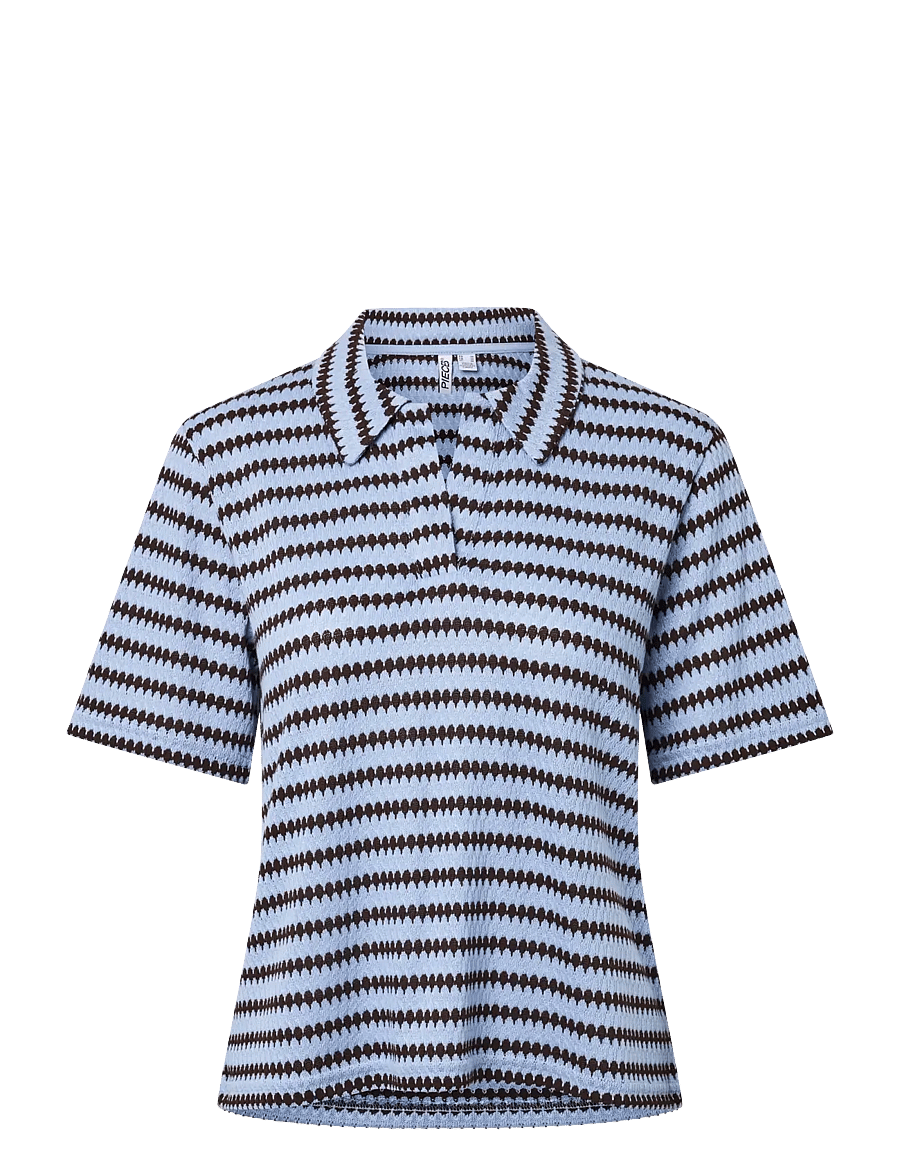 Pieces - PCJEYA SS V-NECK LOOSE POLO D2D JRS - poloer - cashmere blue - 1