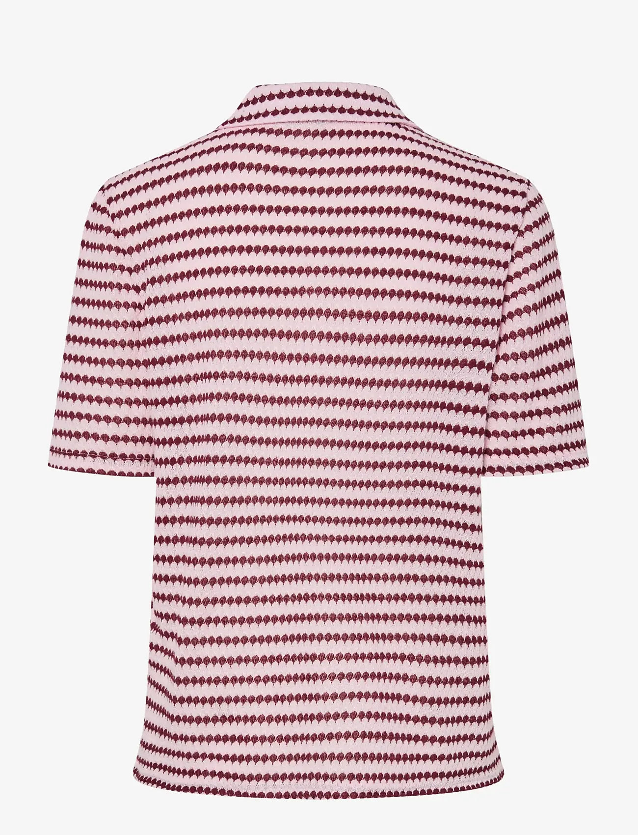 Pieces - PCJEYA SS V-NECK LOOSE POLO D2D JRS - pink tulle - 2