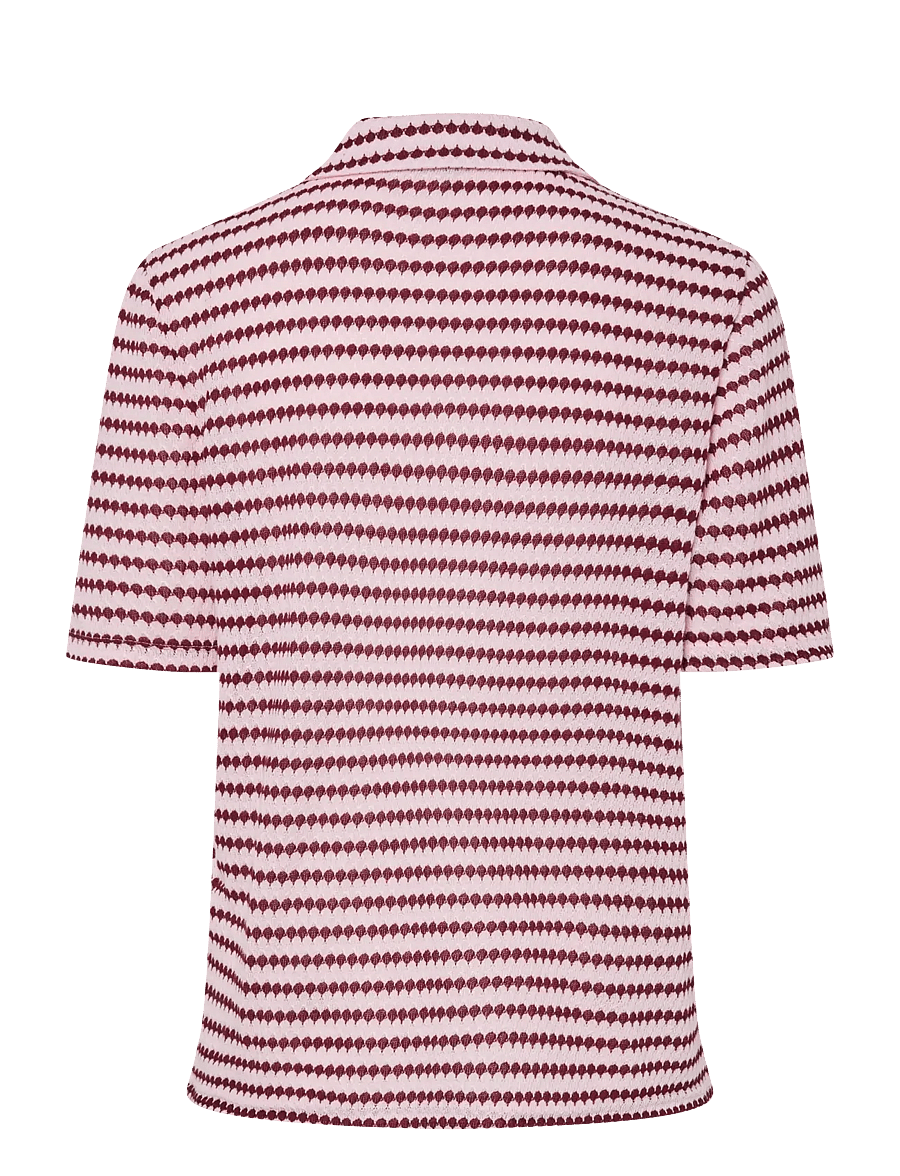 Pieces - PCJEYA SS V-NECK LOOSE POLO D2D JRS - poloshirts - pink tulle - 2