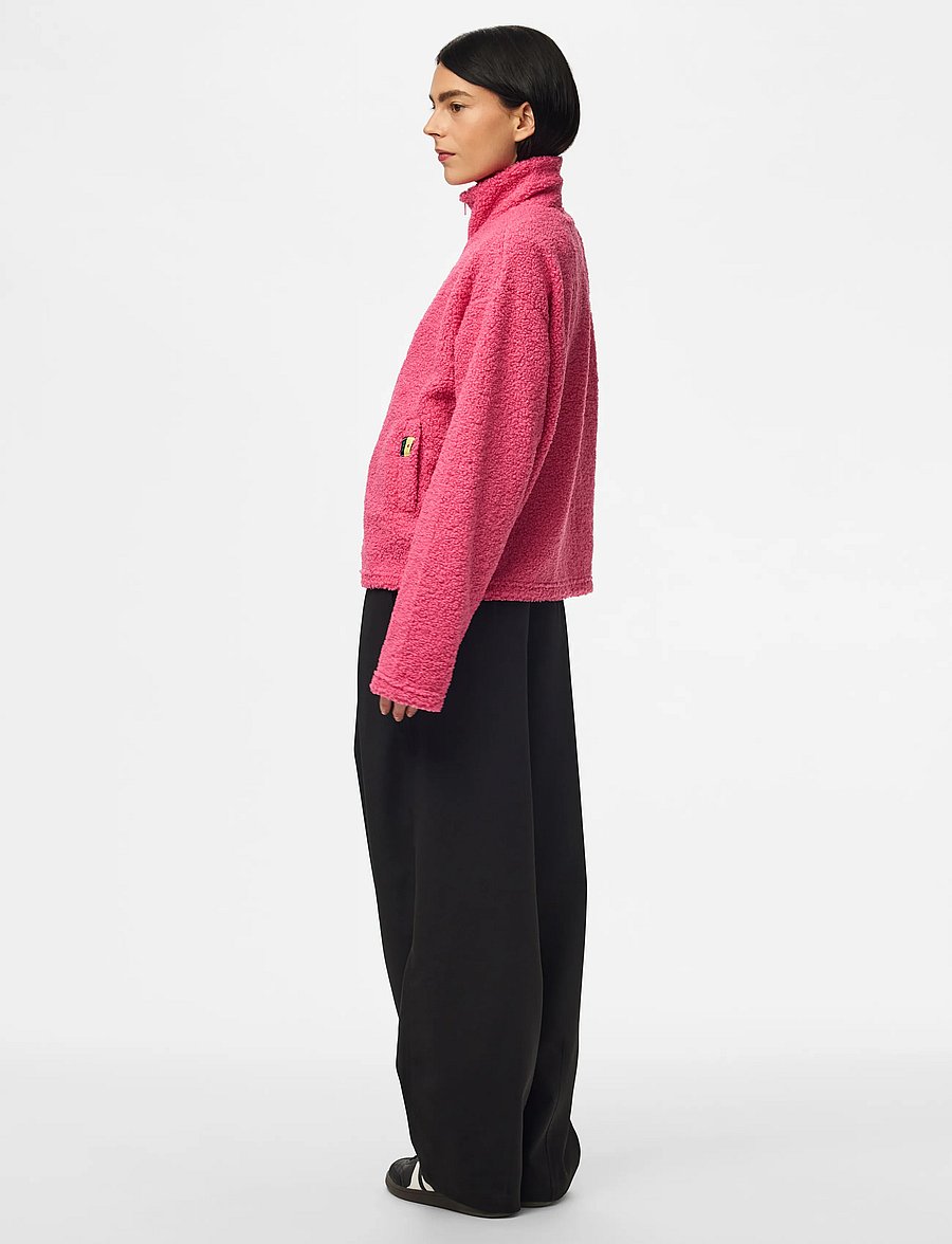 Pieces - PCKATTY TEDDY HIGH-NECK JACKET NOOS BC - kunstpelz - shocking pink - 3