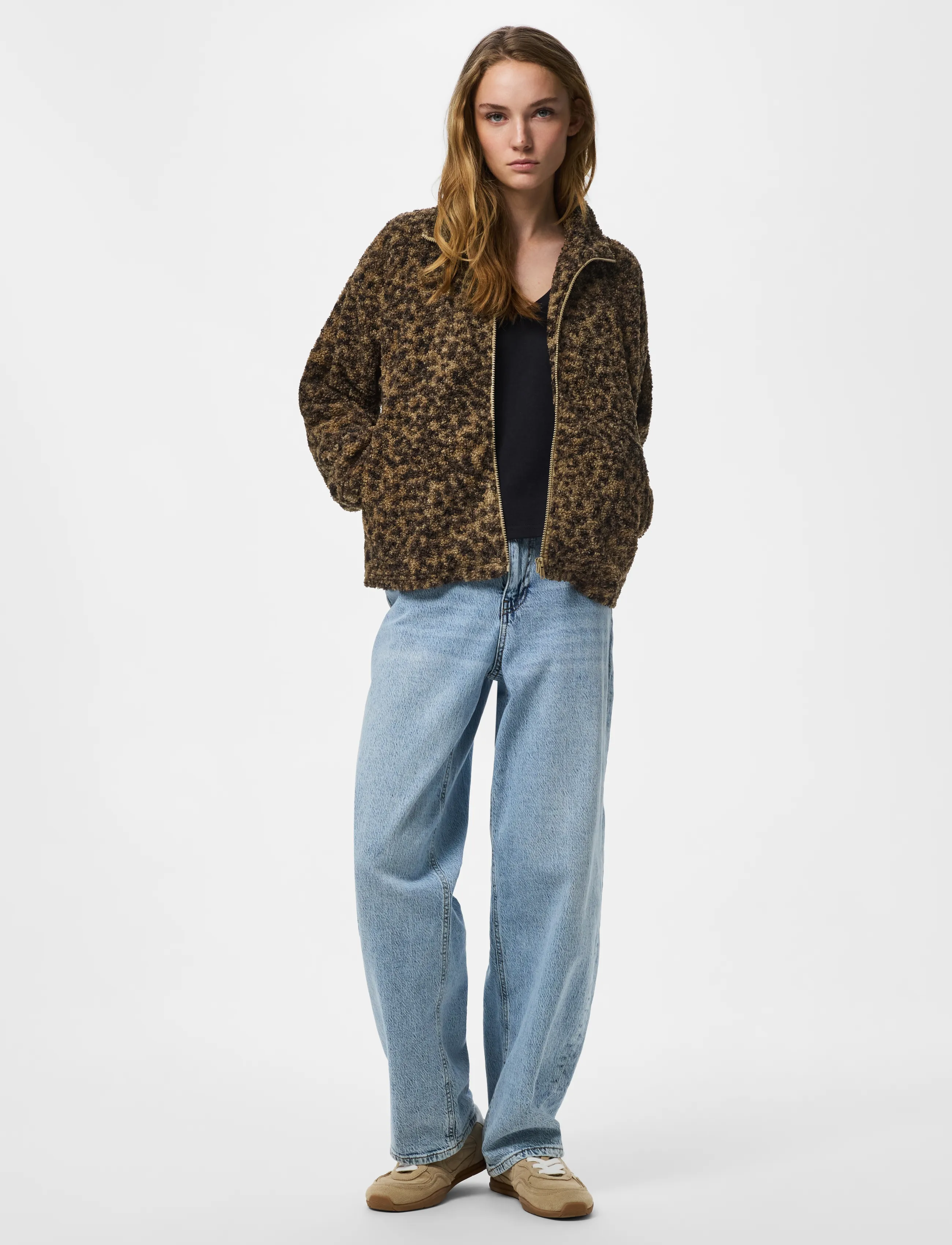 Pieces - PCKATTY TEDDY HIGH-NECK JACKET NOOS BC - kunstpelz - tannin - 4