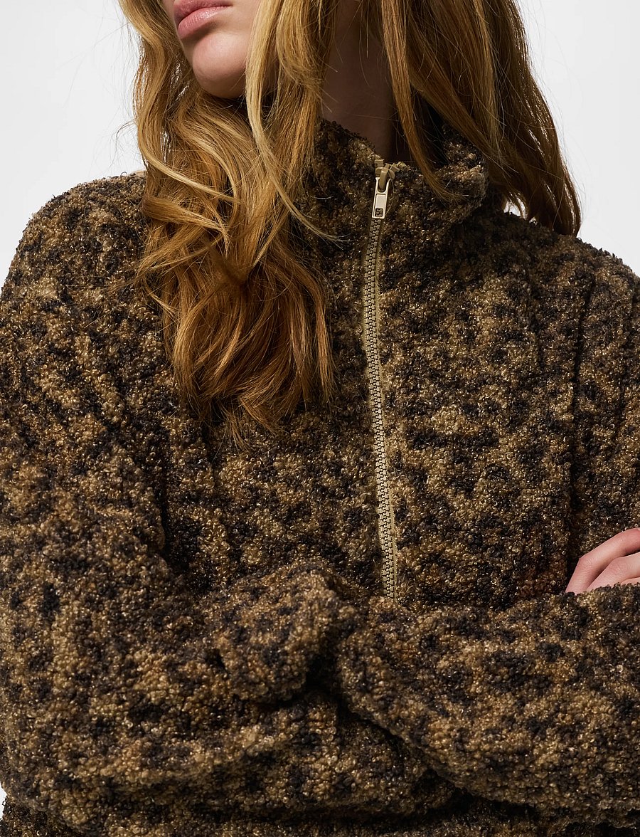 Pieces - PCKATTY TEDDY HIGH-NECK JACKET NOOS BC - kunstpelz - tannin - 5