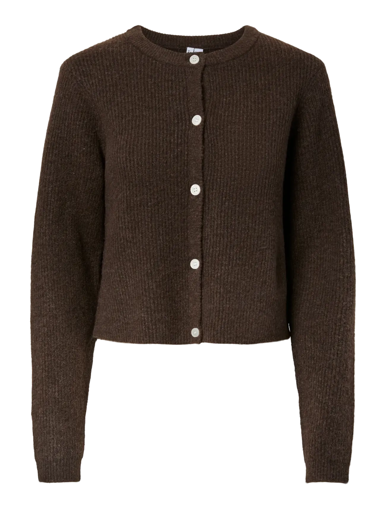 Pieces PCSILLY LS O-NECK KNIT CARDIGAN NOOS BC - Everyday Style - HOT FUDGE / brown