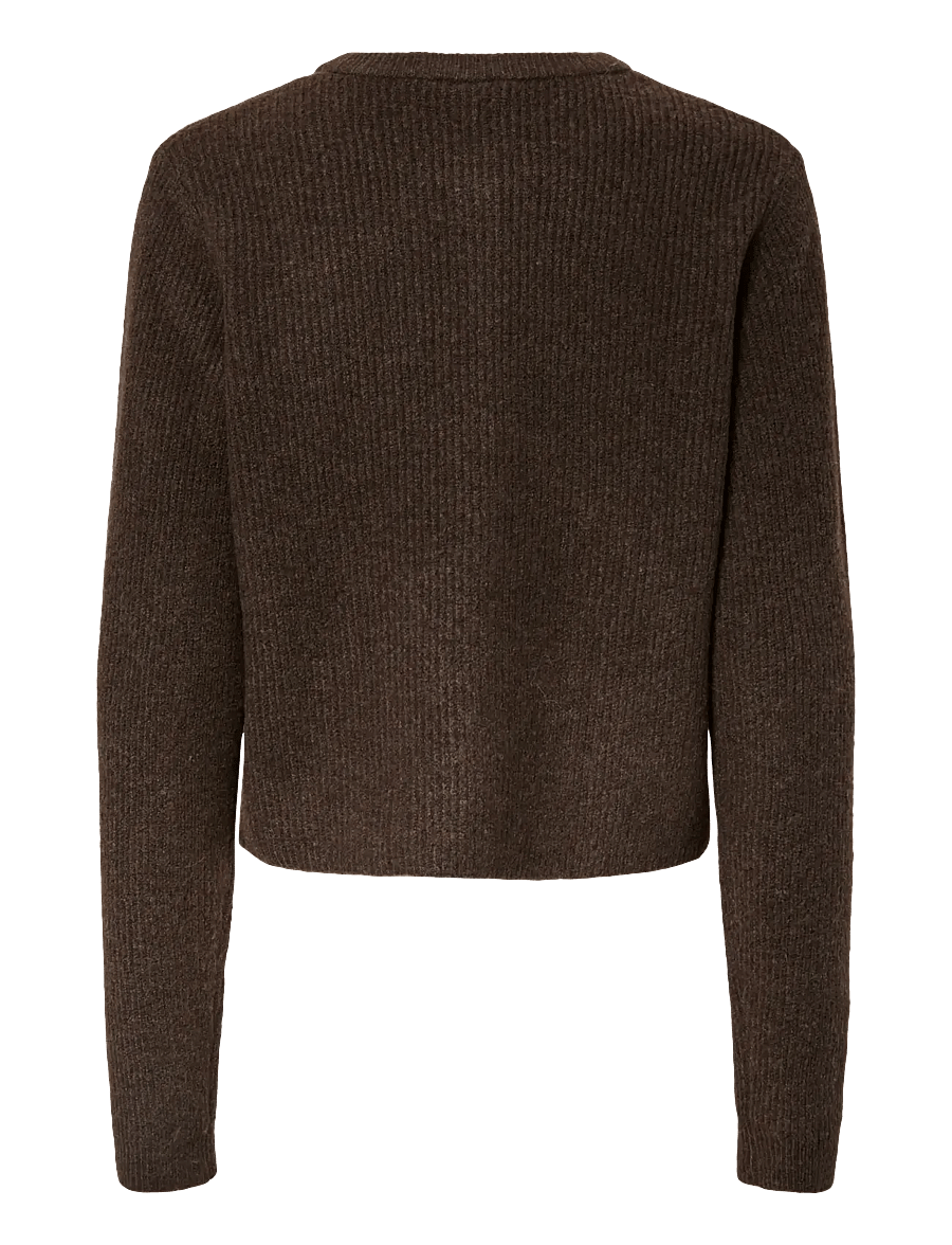 Pieces - PCSILLY LS O-NECK KNIT CARDIGAN NOOS BC - kardiganid - hot fudge - 2