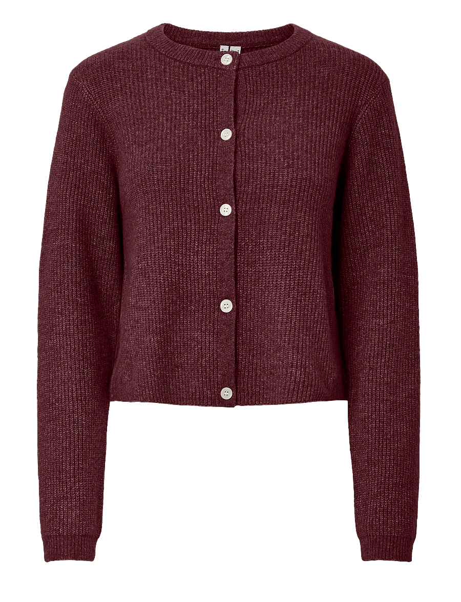 Pieces - PCSILLY LS O-NECK KNIT CARDIGAN NOOS BC - cardigans - tawny port - 1